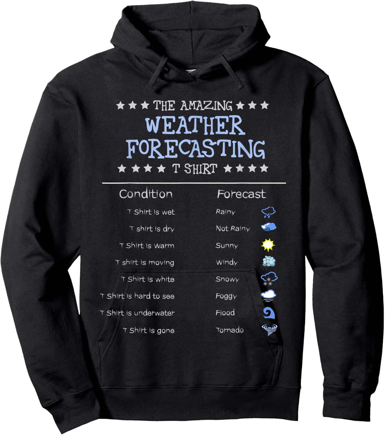 Funny Meteorology Gifts | The Amazing Weather Forecasting Hoodie - Hoodie | Black