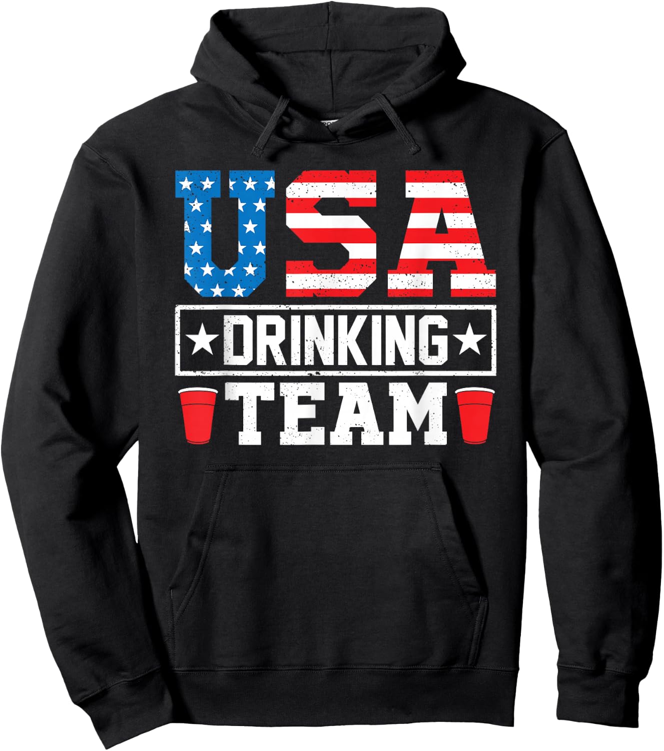USA Drinking Team Funny Drinking Beer Lover Hoodie - Hoodie | Black