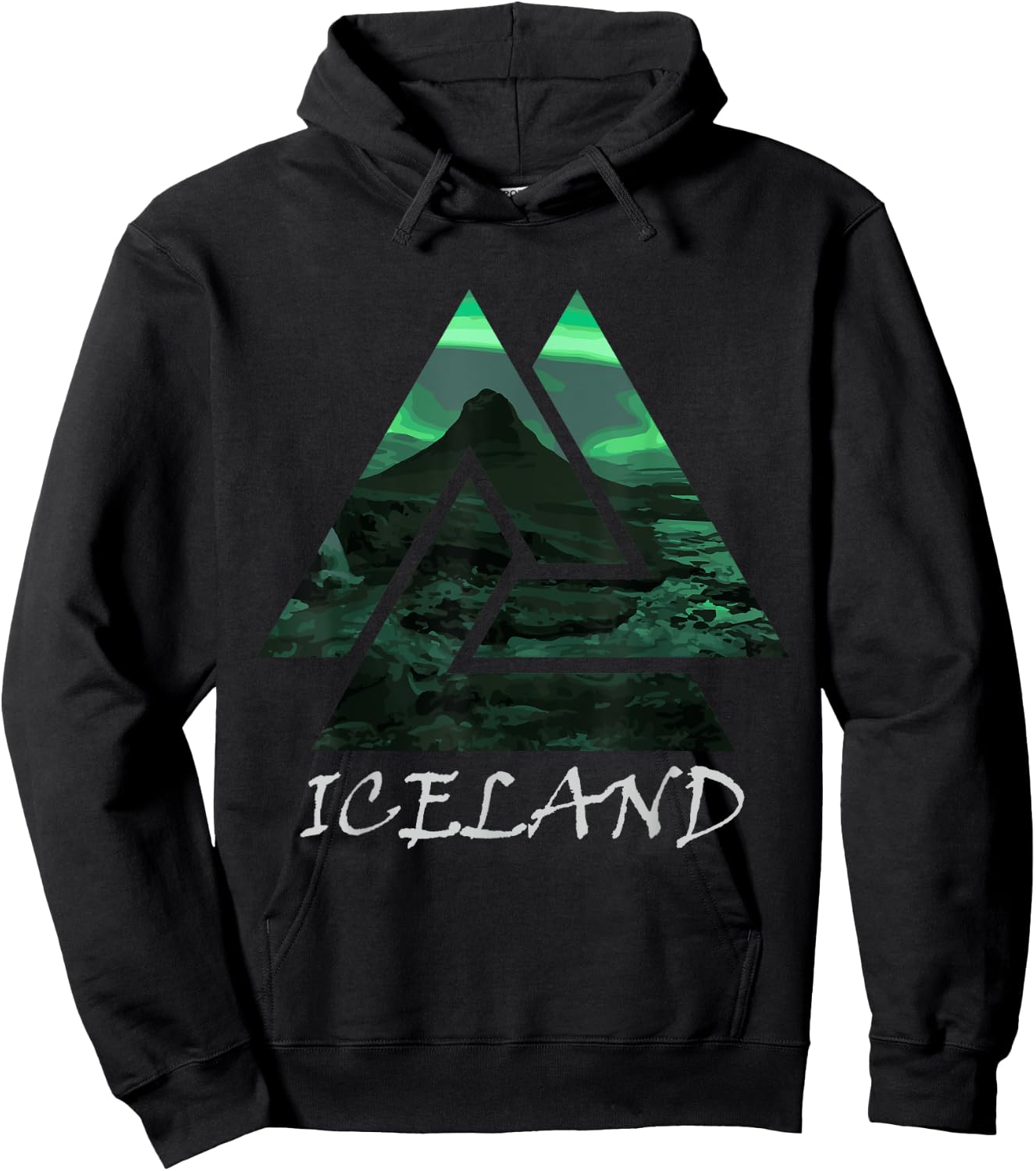Iceland Northern Lights Triangle , Nature Hoodie - Hoodie | Black