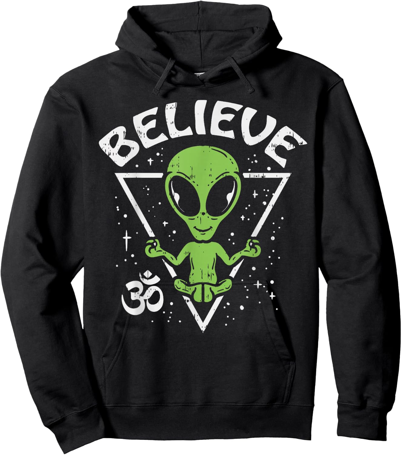 Meditating Alien Believe Zen Inner Peace ET Ufo Yoga Om Hoodie - Hoodie | Black
