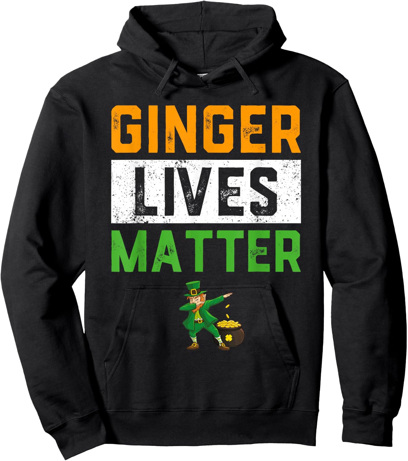 Ginger Lives Matter Shirt Kids Funny Dabbing St Patricks Day Hoodie - Hoodie | Black