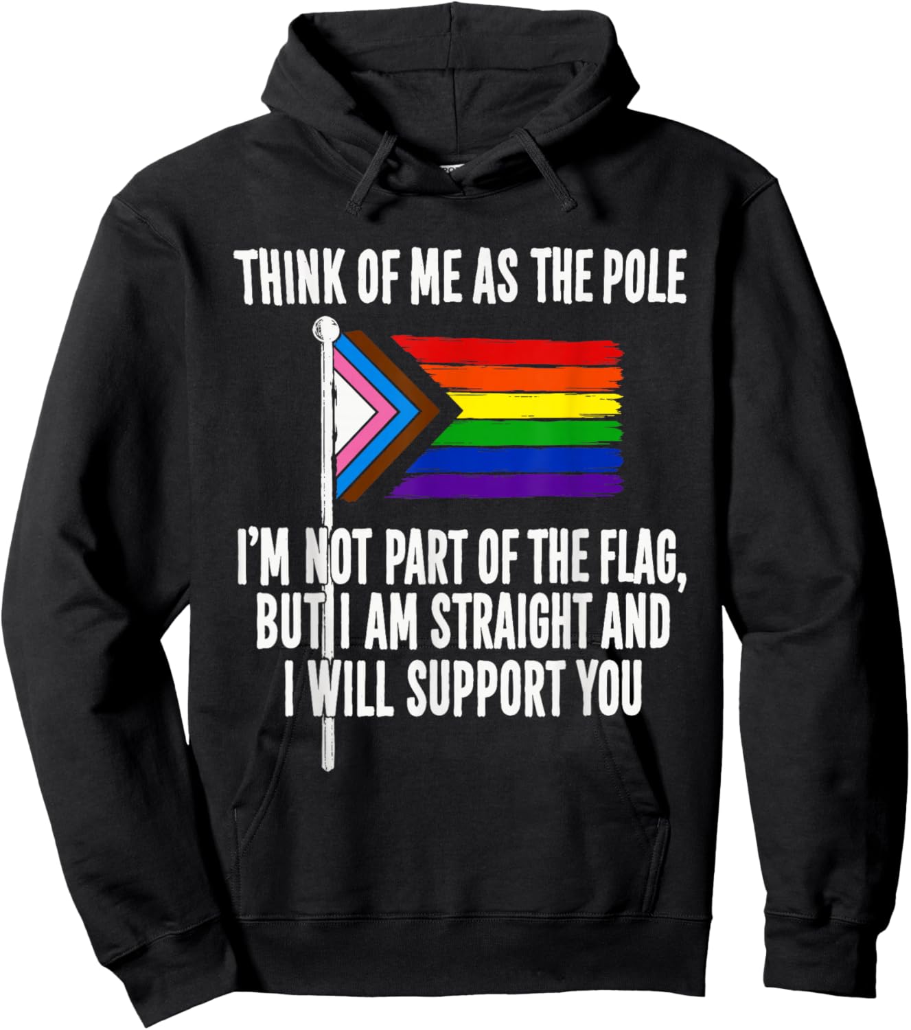 Think of Me As The Pole I Am Not Part of The Flag Hoodie - Hoodie | Black