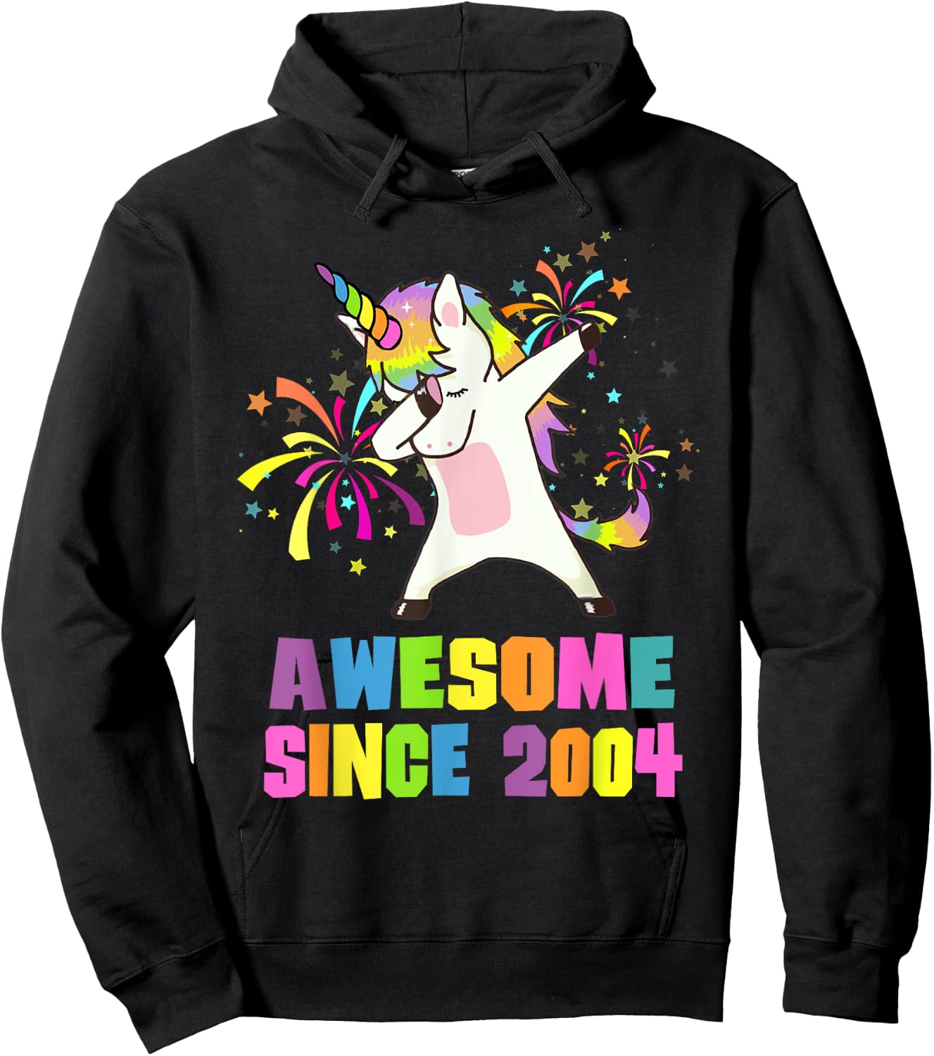 21 Years Old Awesome Since 2004 Unicorn 21st Birthday Hoodie - Hoodie | Black