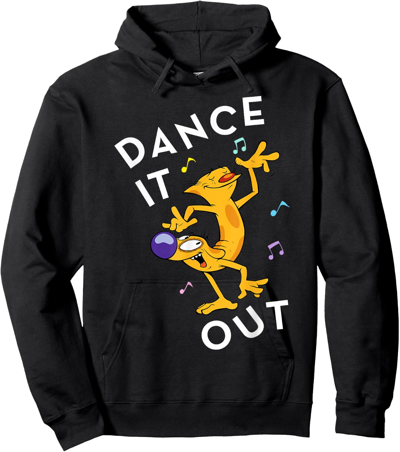 CatDog Dance It Out Music Notes Graphic Hoodie - Hoodie | Black