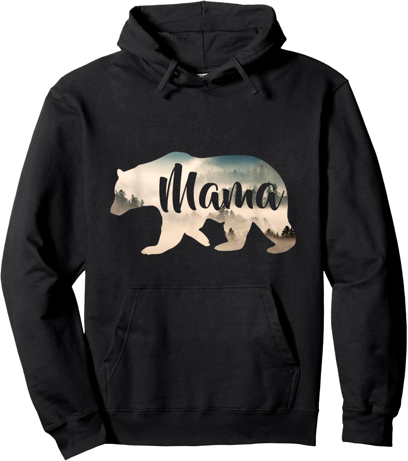 Women's Mama Bear & Forest Awesome Camping Hoodie - Hoodie | Black