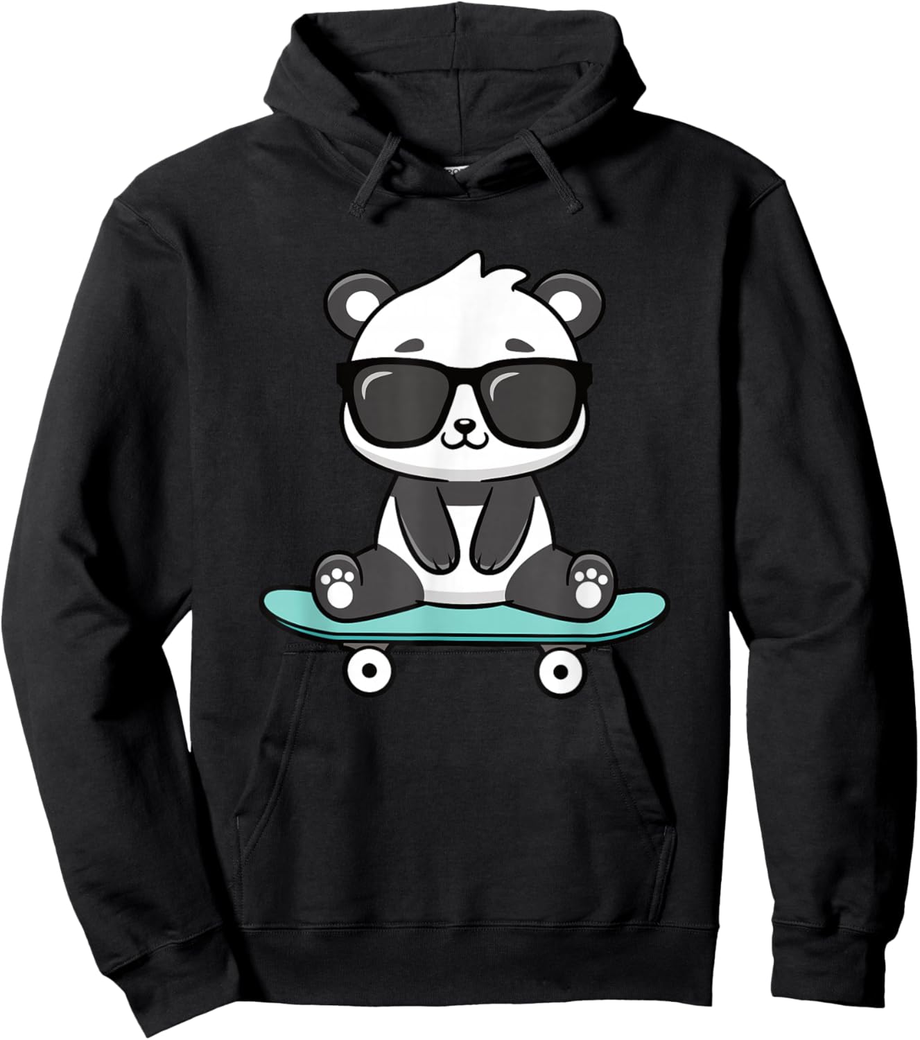 Funny Panda Skateboard Cool Panda Lover Boys Kids Hoodie - Hoodie | Black