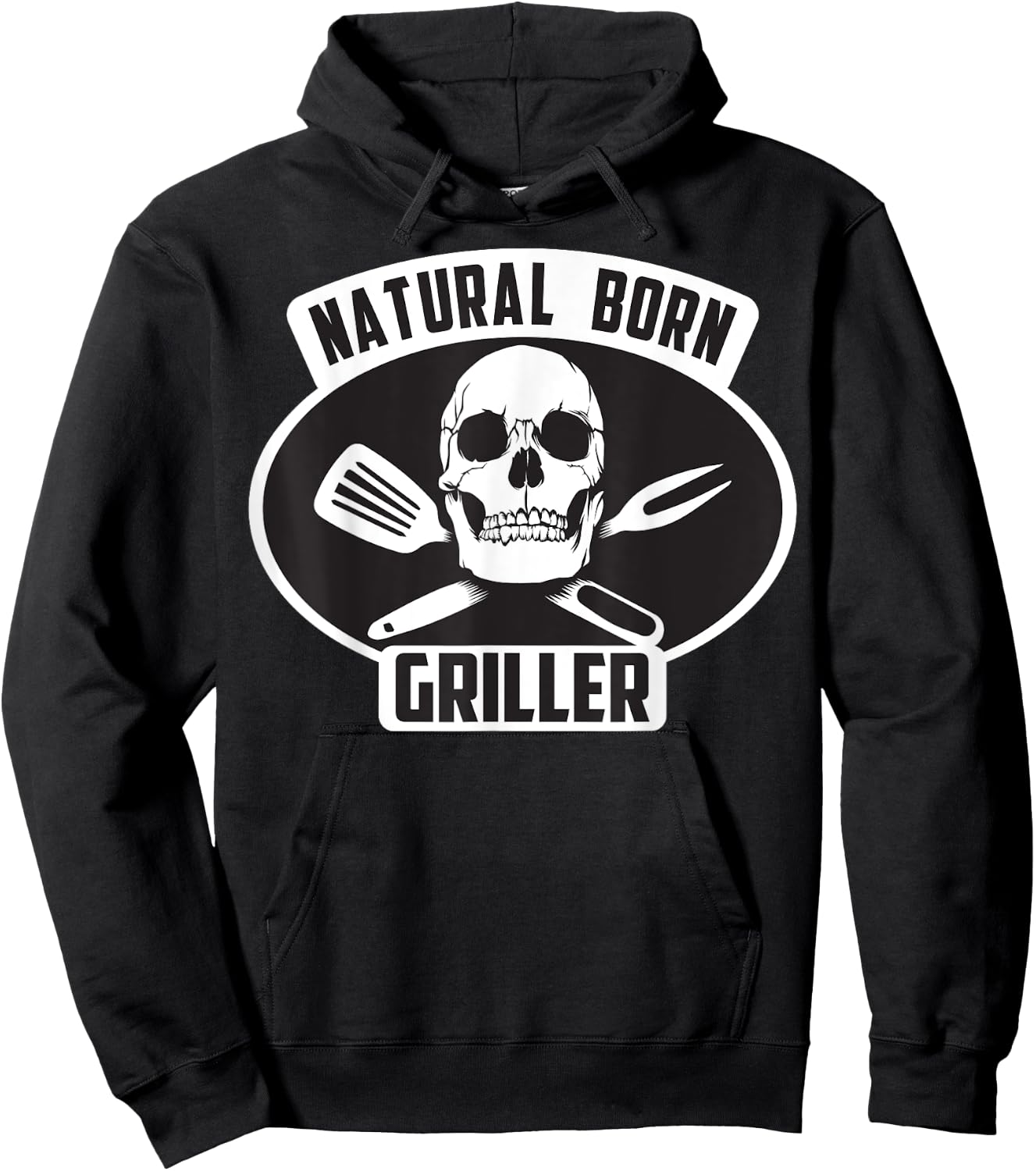 Cool Natural Born Griller BBQ Gift Grill Master Hoodie - Hoodie | Black