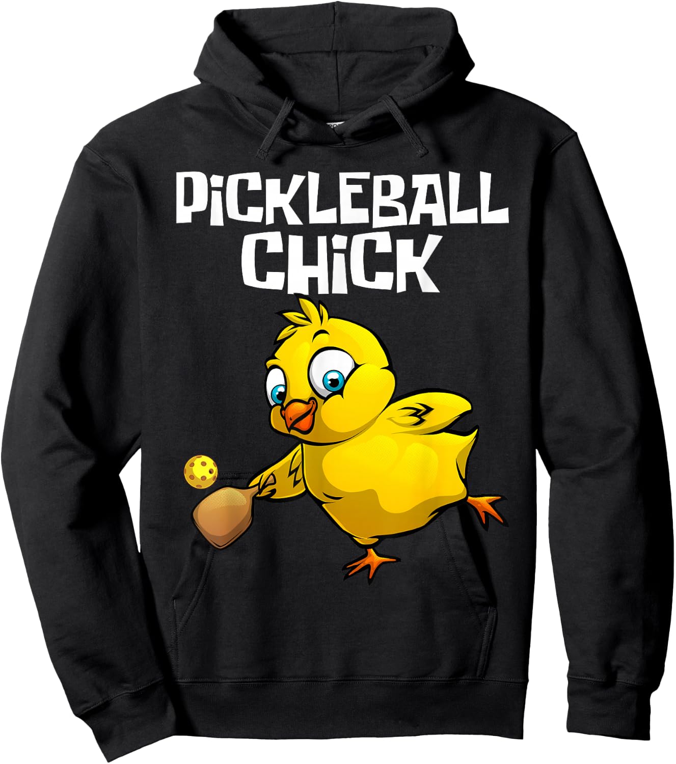 Unique Pickleball Design Girls Pickle Ball Player Hoodie - Hoodie | Black