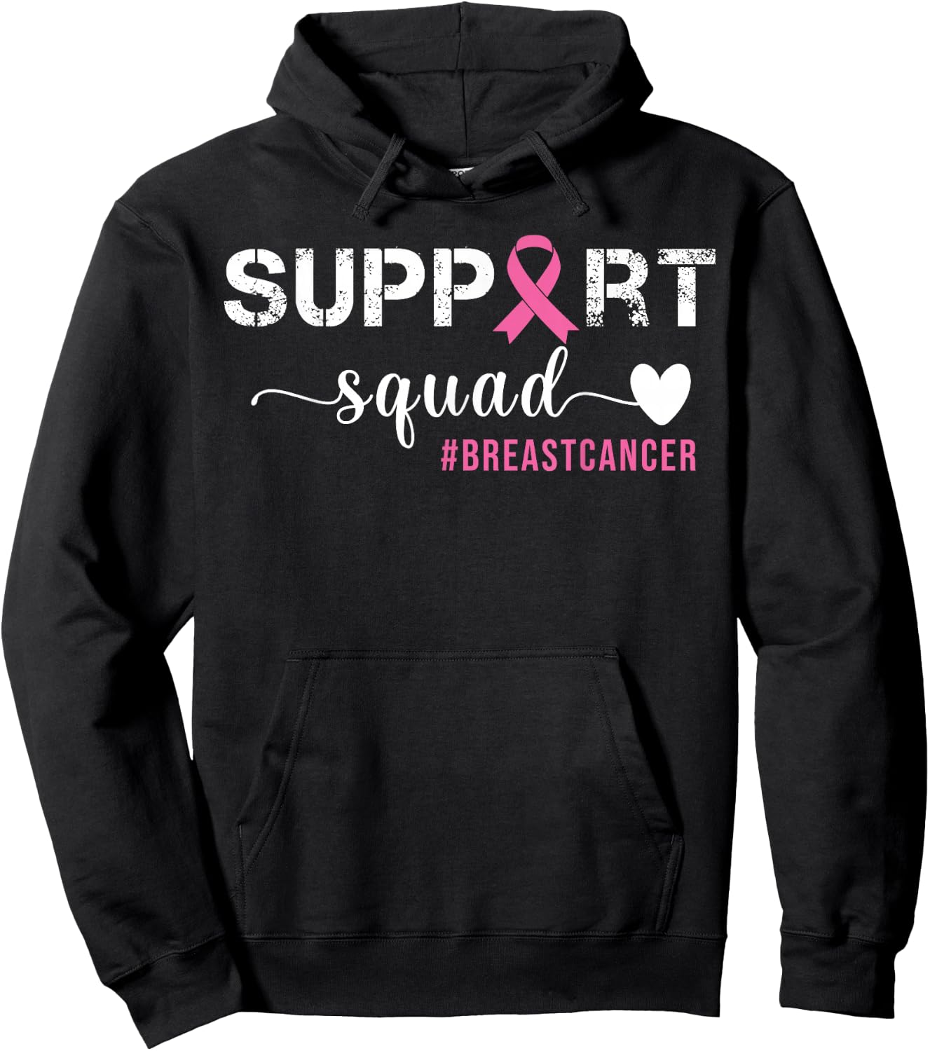 Breast Cancer Support Squad Breast Cancer Awareness Hoodie - Hoodie | Black