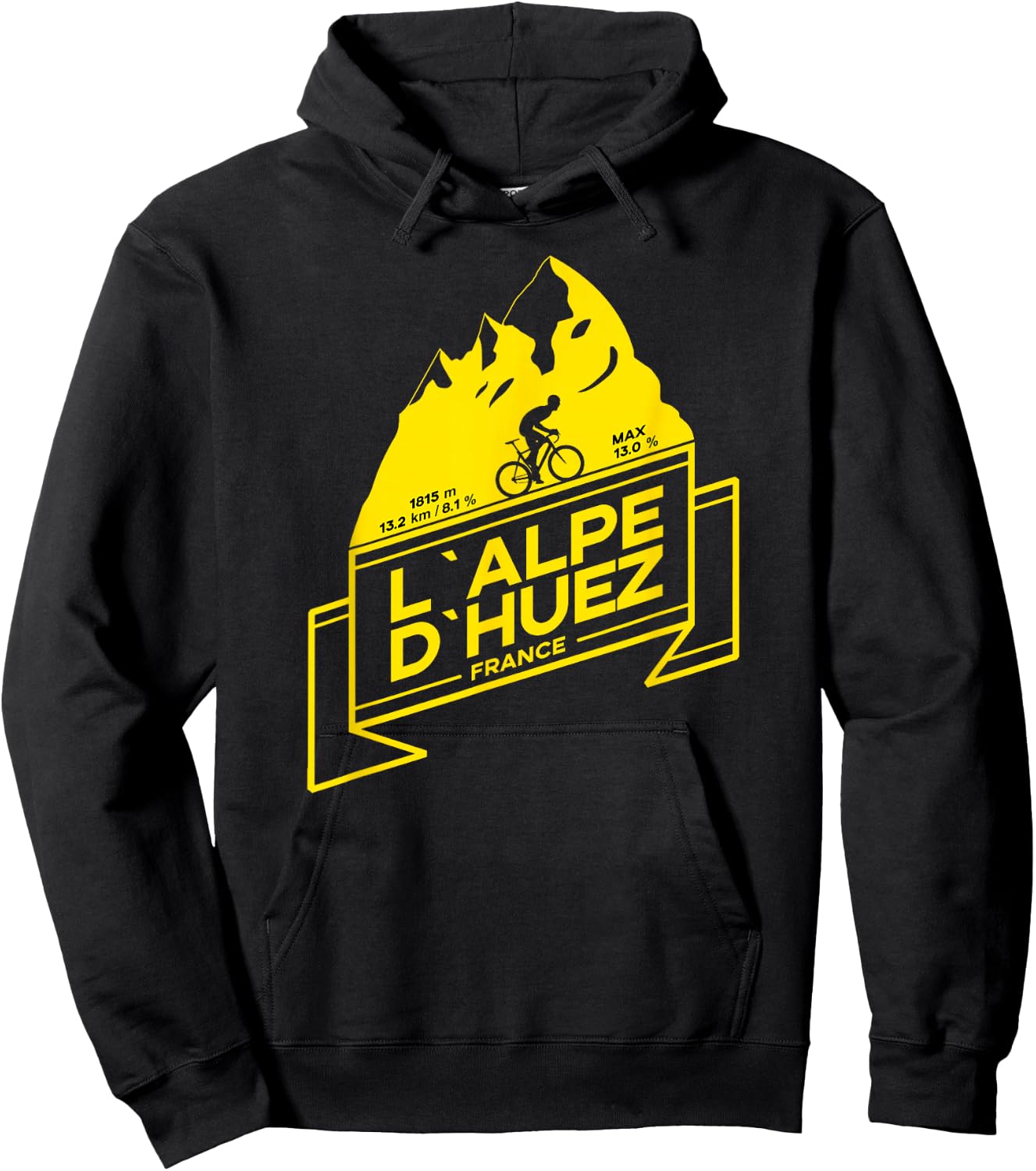 L'Alpe D'Huez Road Cycling Mountain Climb Shirt Hoodie - Hoodie | Black