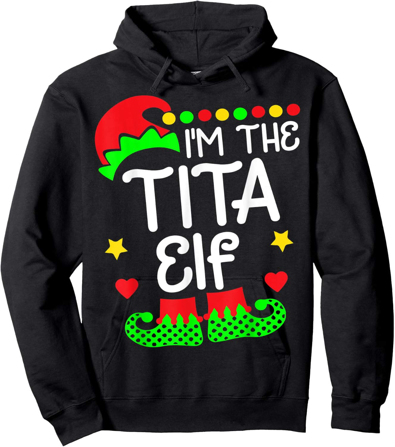 I'm The Tita Elf Shirt - Funny Christmas Family Elf Costume Hoodie - Hoodie | Black
