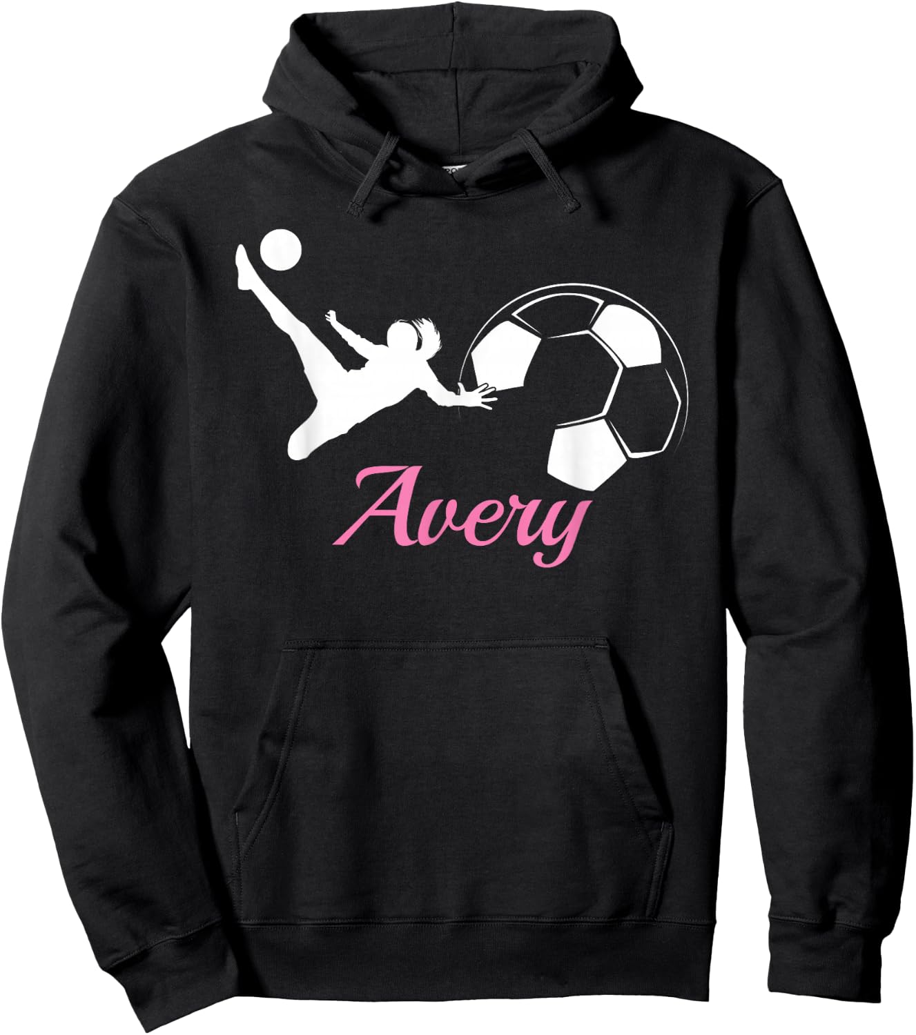 Avery Name Gift Personalized Soccer Hoodie - Hoodie | Black