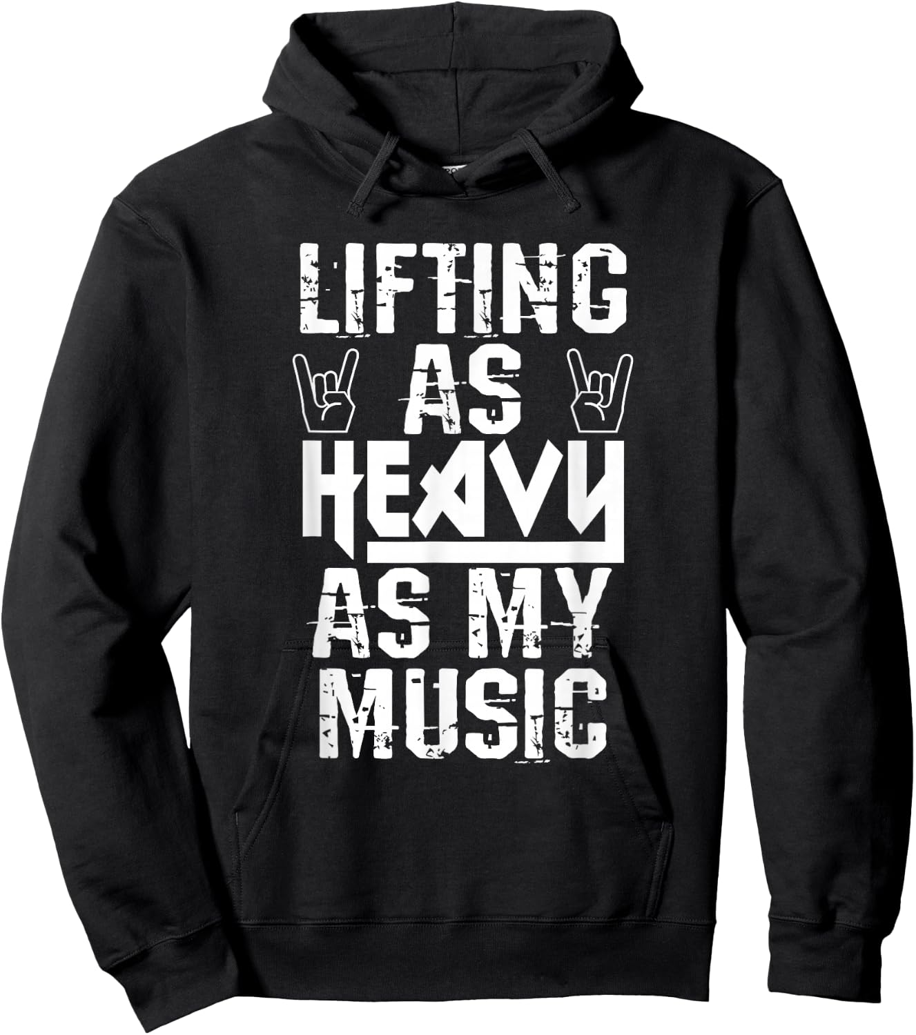 Lifting As Heavy As My Music Shirt Heavy Metal Fans Workouts Hoodie - Hoodie | Black