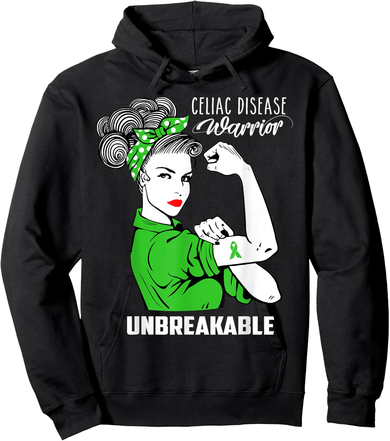 Celiac Disease Warrior Unbreakable Shirt Awareness Gift Hoodie - Hoodie | Black