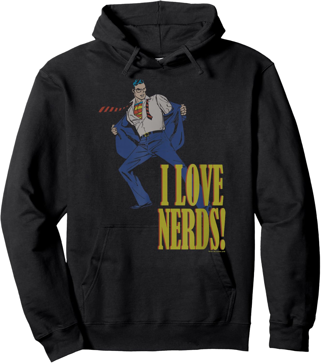 Superman I Love Nerds T Shirt Hoodie - Hoodie | Black