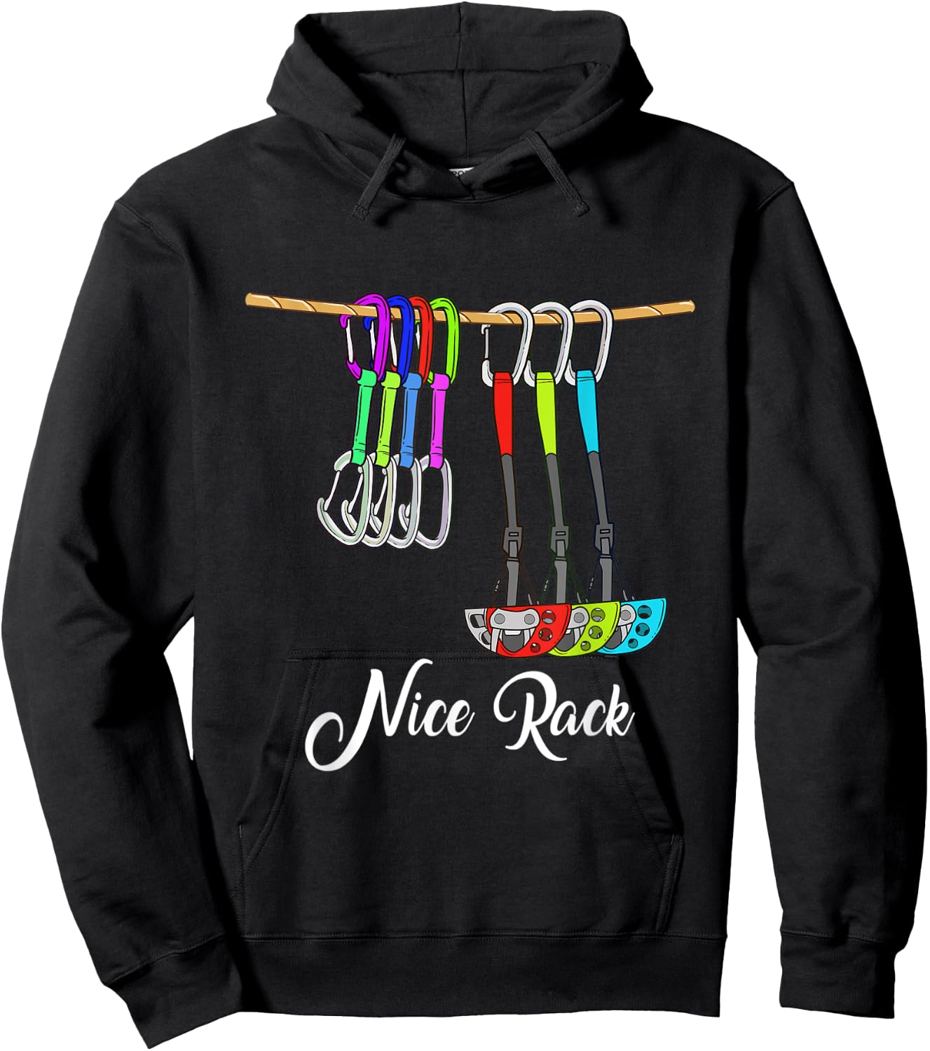 Funny Nice Rack Rock Climbing Gift Shirt Climber Bouldering Hoodie - Hoodie | Black
