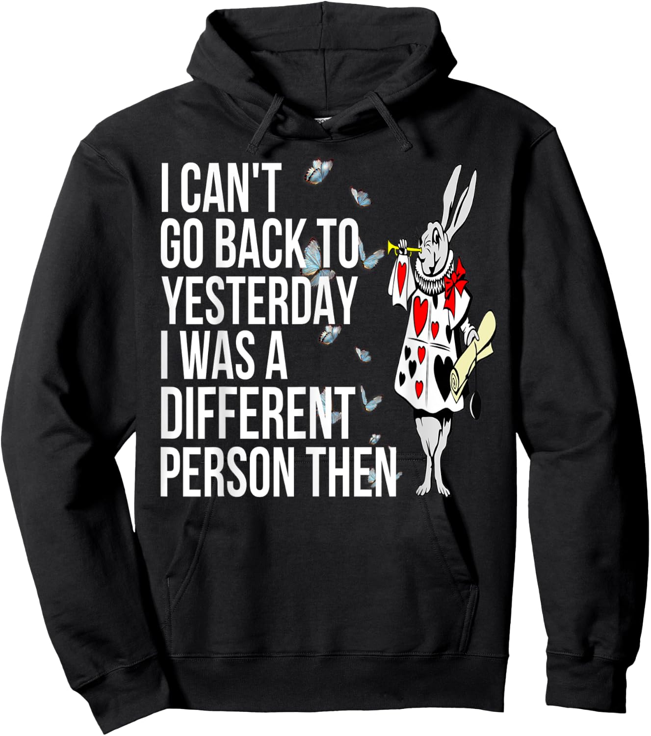 WHITE RABBIT Alice in Wonderland-Men Women Kids T Shirt Hoodie - Hoodie | Black