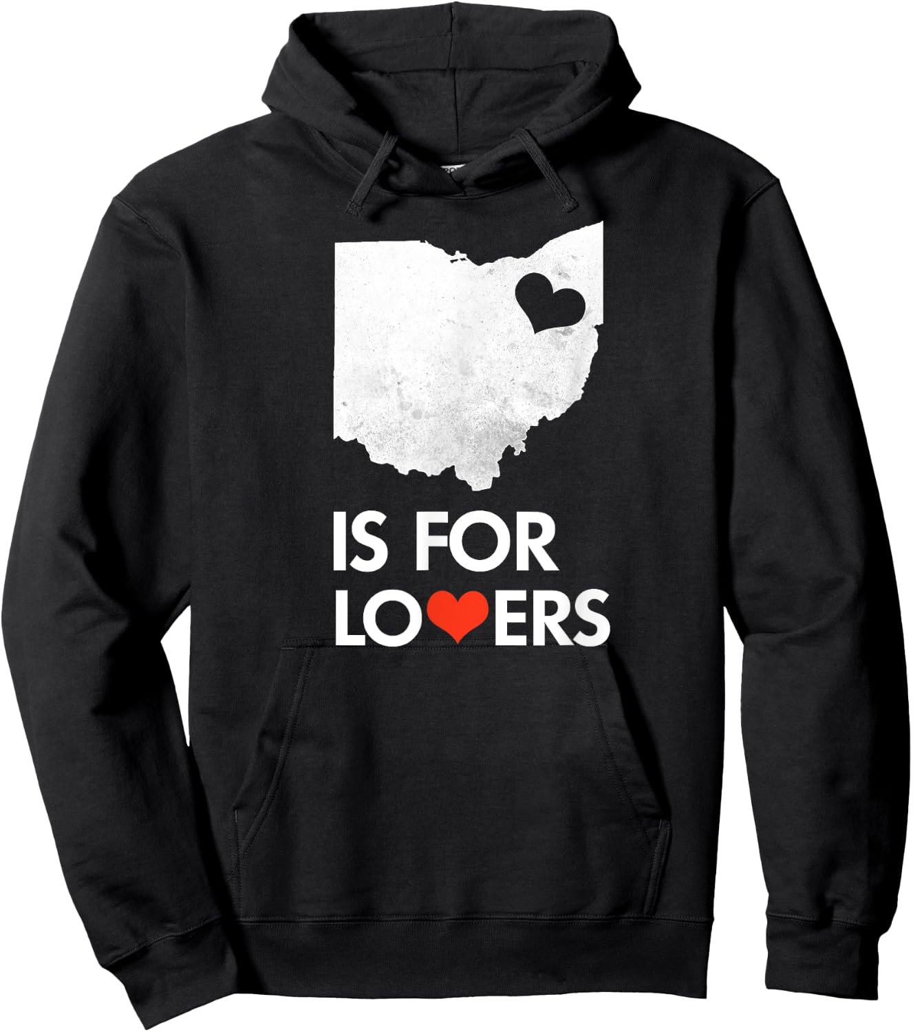 Throwback Vintage Ohio Is For Lovers Distressed Hoodie - Hoodie | Black
