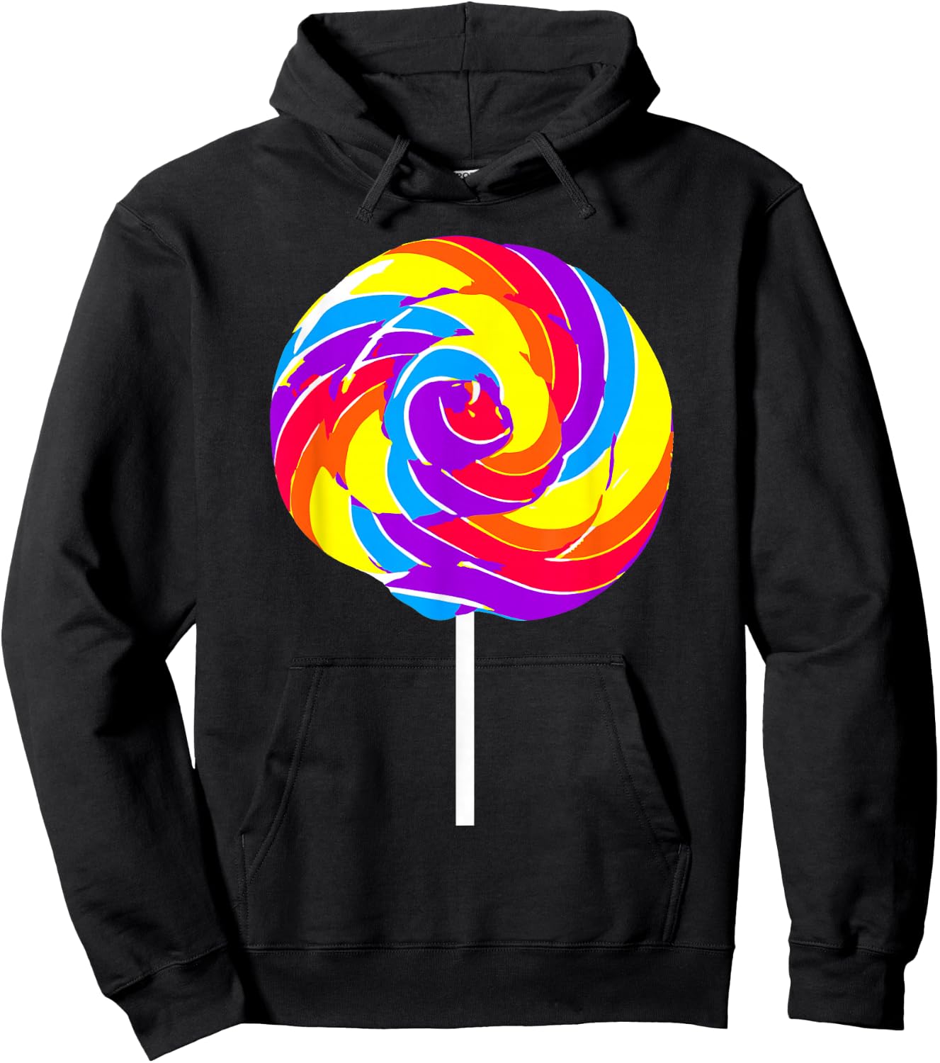 Lollipop Costume Halloween Rainbow Sucker Candy Birthday Hoodie - Hoodie | Black