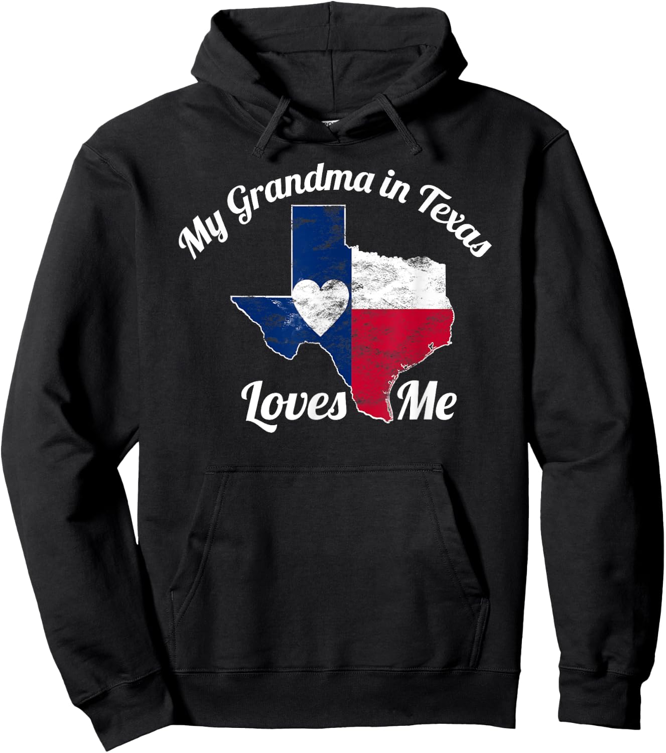 My Grandma in Texas Loves Me Texas Gift Texan Love Hoodie - Hoodie | Black