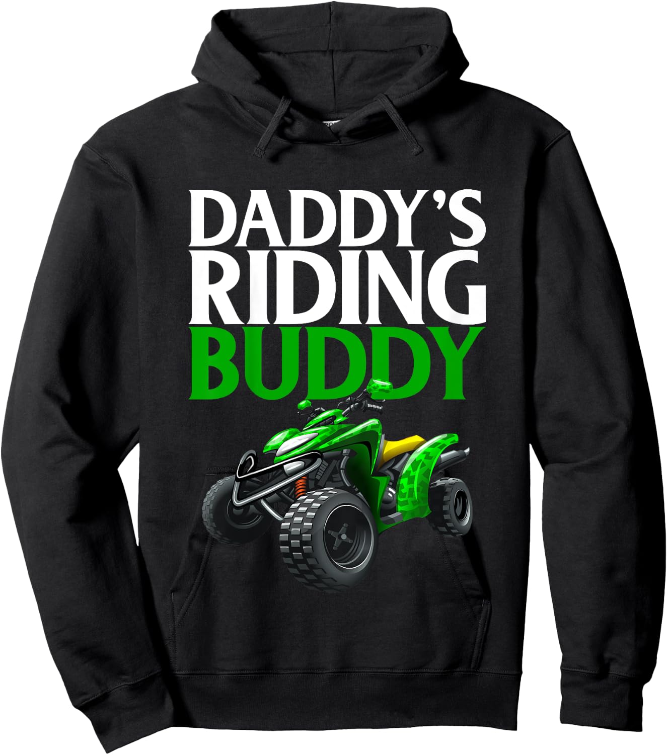 Kids Daddy's Riding Buddy - Father Son Four Wheeling ATV Shirts Hoodie - Hoodie | Black