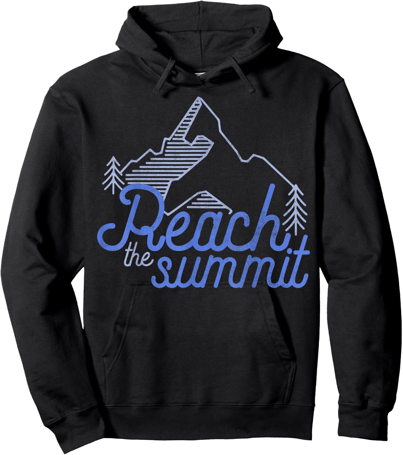 Reach The Summit Mountain Line Art Hoodie - Hoodie | Black