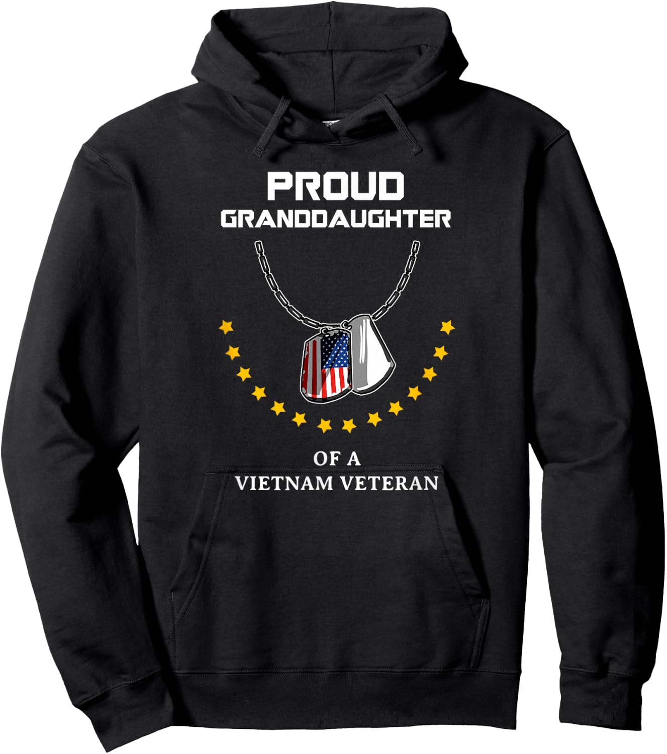 Proud Granddaughter Of A Vietnam Veteran Cool Soldier Gift Hoodie - Hoodie | Black