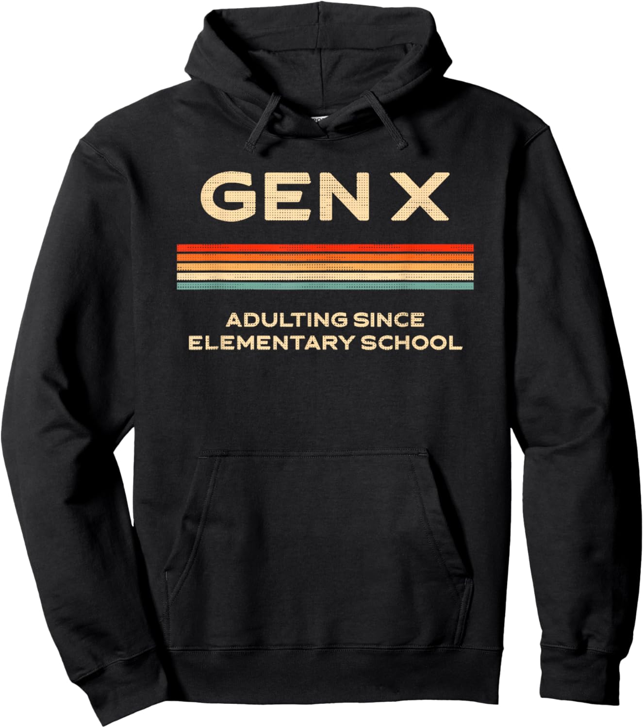 Funny Gen X Adulting Since Elementary School Hoodie - Hoodie | Black