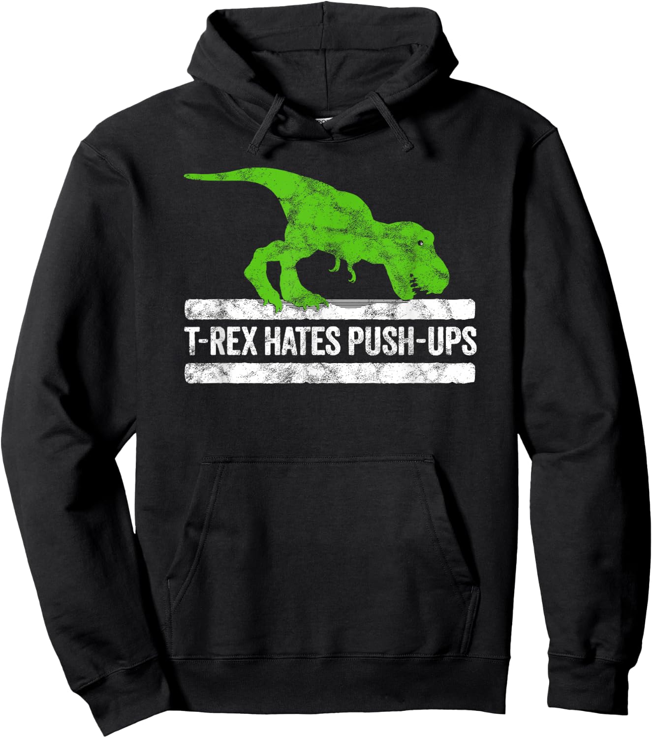 Cool Graphic T-Rex hates Push-Ups Dinosaur Funny Gym Hoodie - Hoodie | Black
