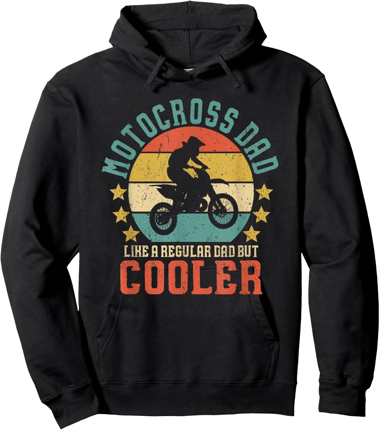 Motocross Dad Vintage Funny Dirt Bike Rider Father's Day Hoodie - Hoodie | Black