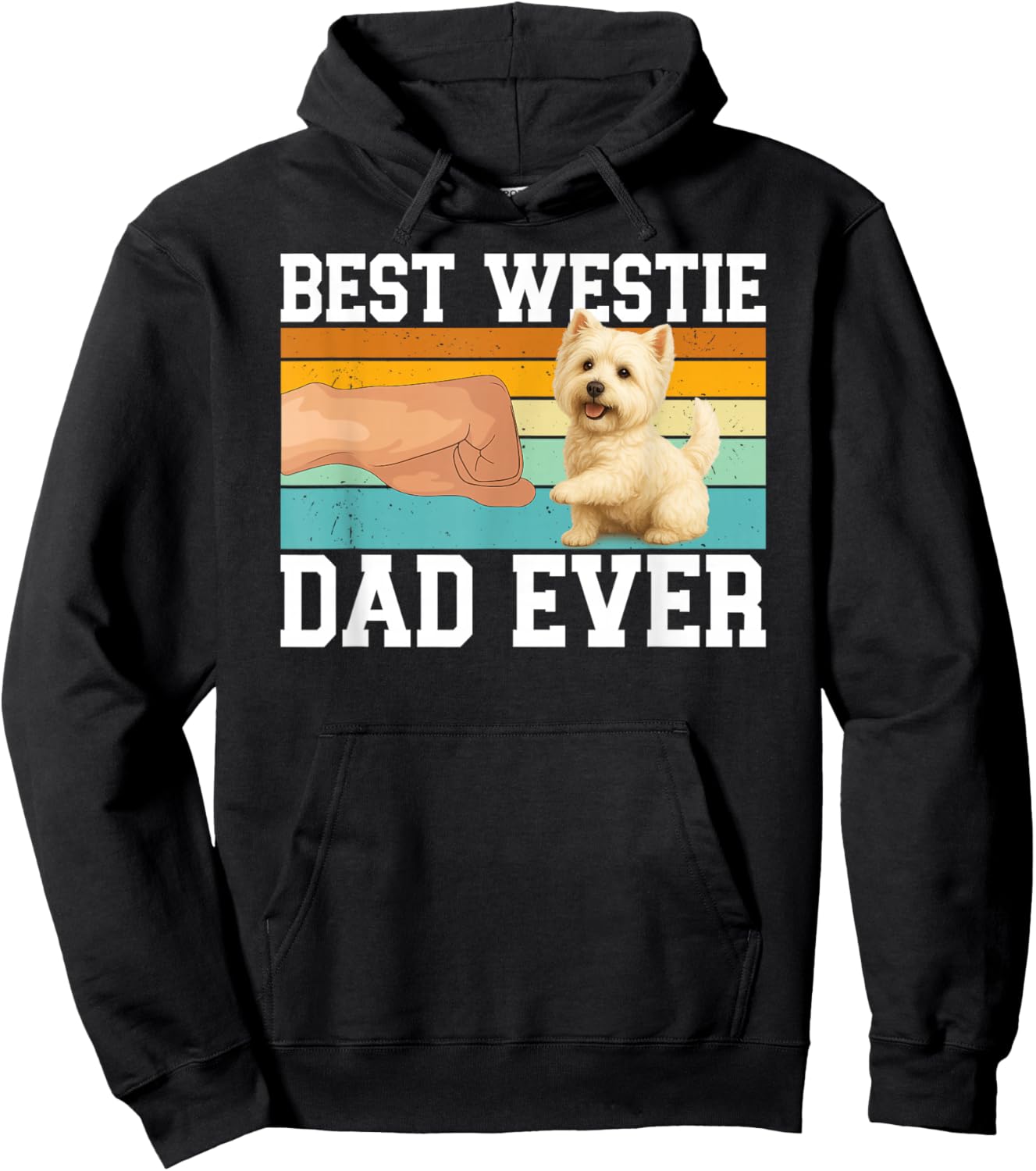 Best Westie Dad Westie Owner West Highland Terrier Lover Hoodie - Hoodie | Black