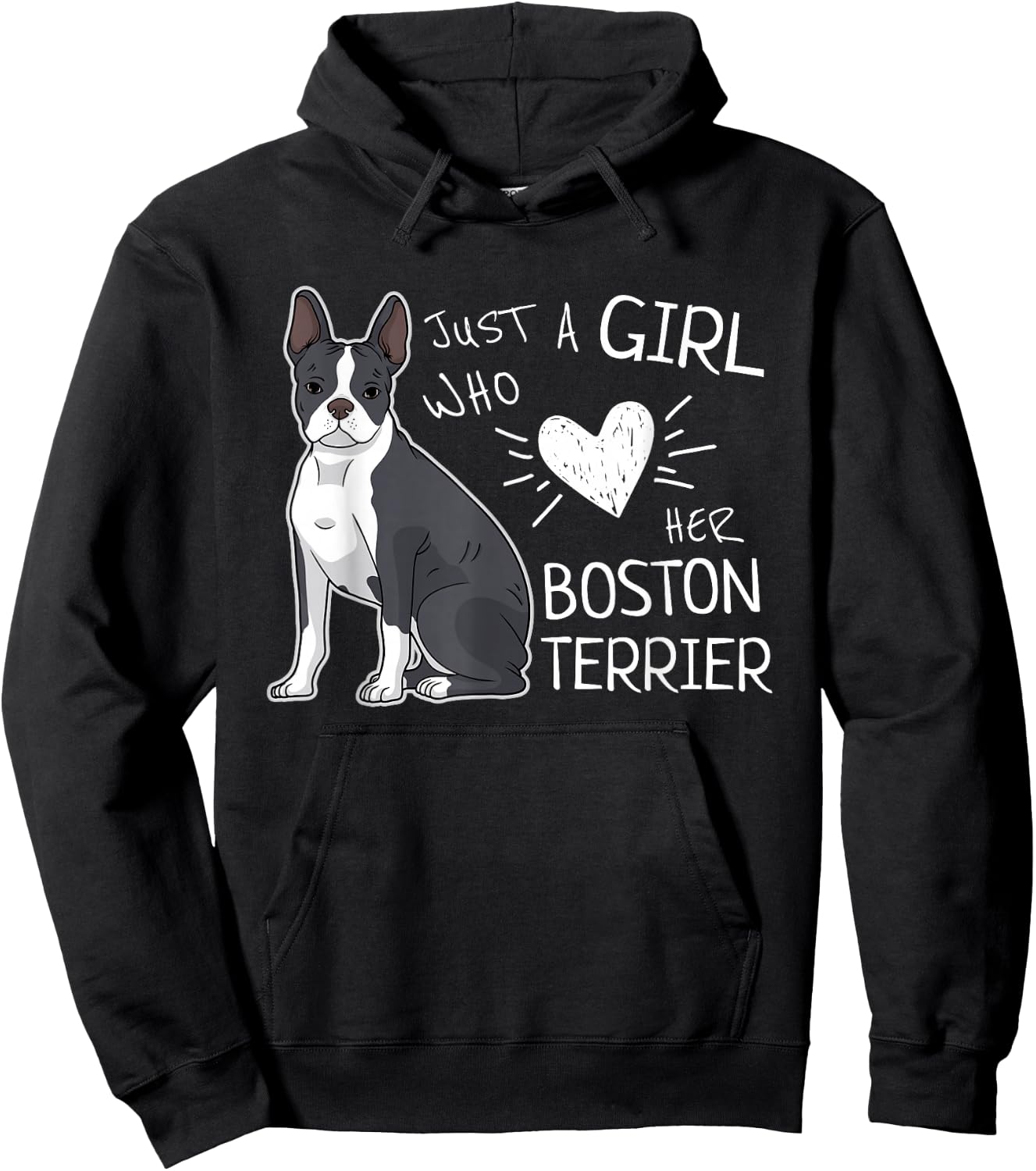 Just A Girl Who Loves Her Boston Terrier Puppy Love Hoodie - Hoodie | Black