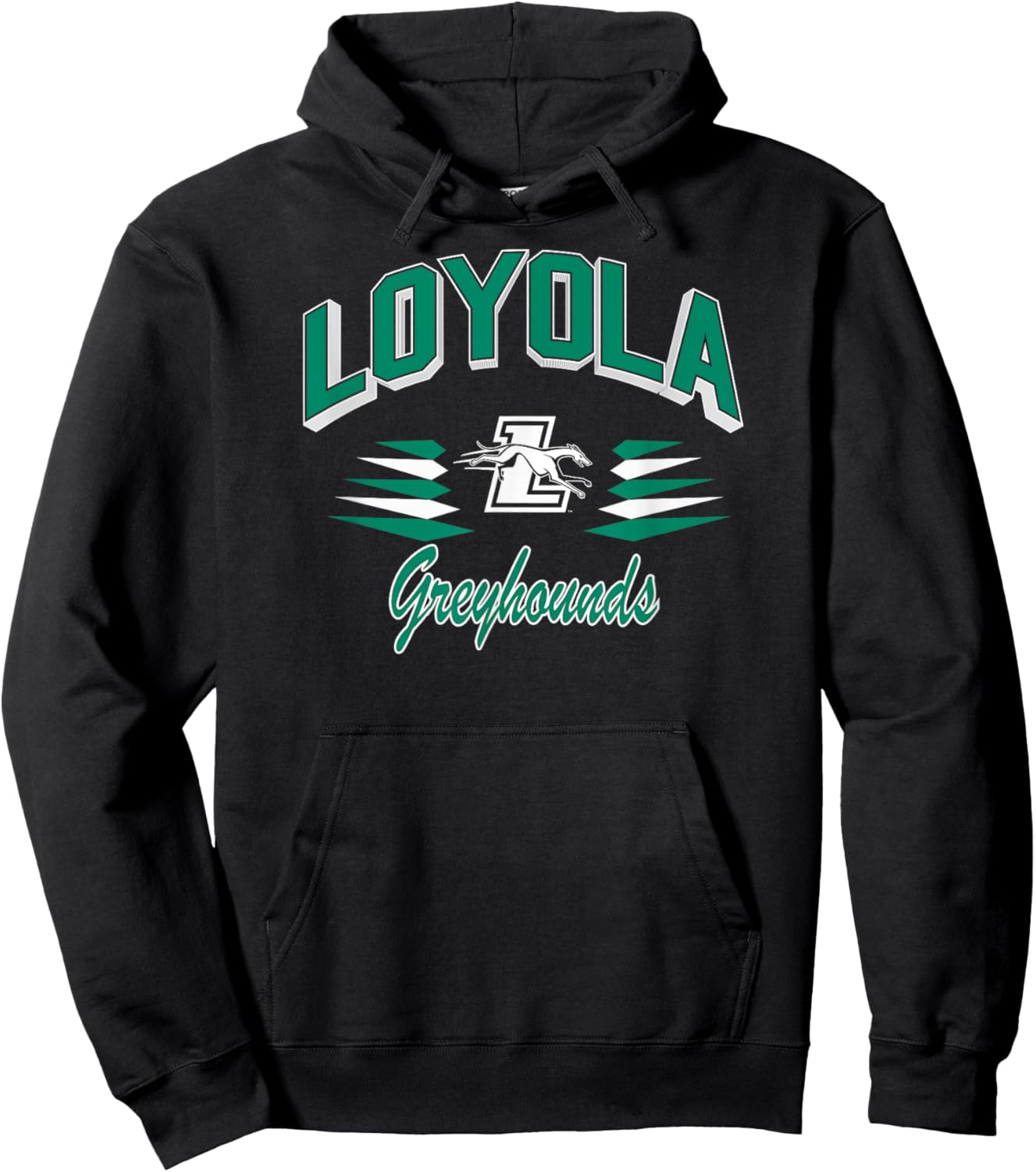 Loyola Maryland Greyhounds Retro Diamond Green Hoodie - Hoodie | Black