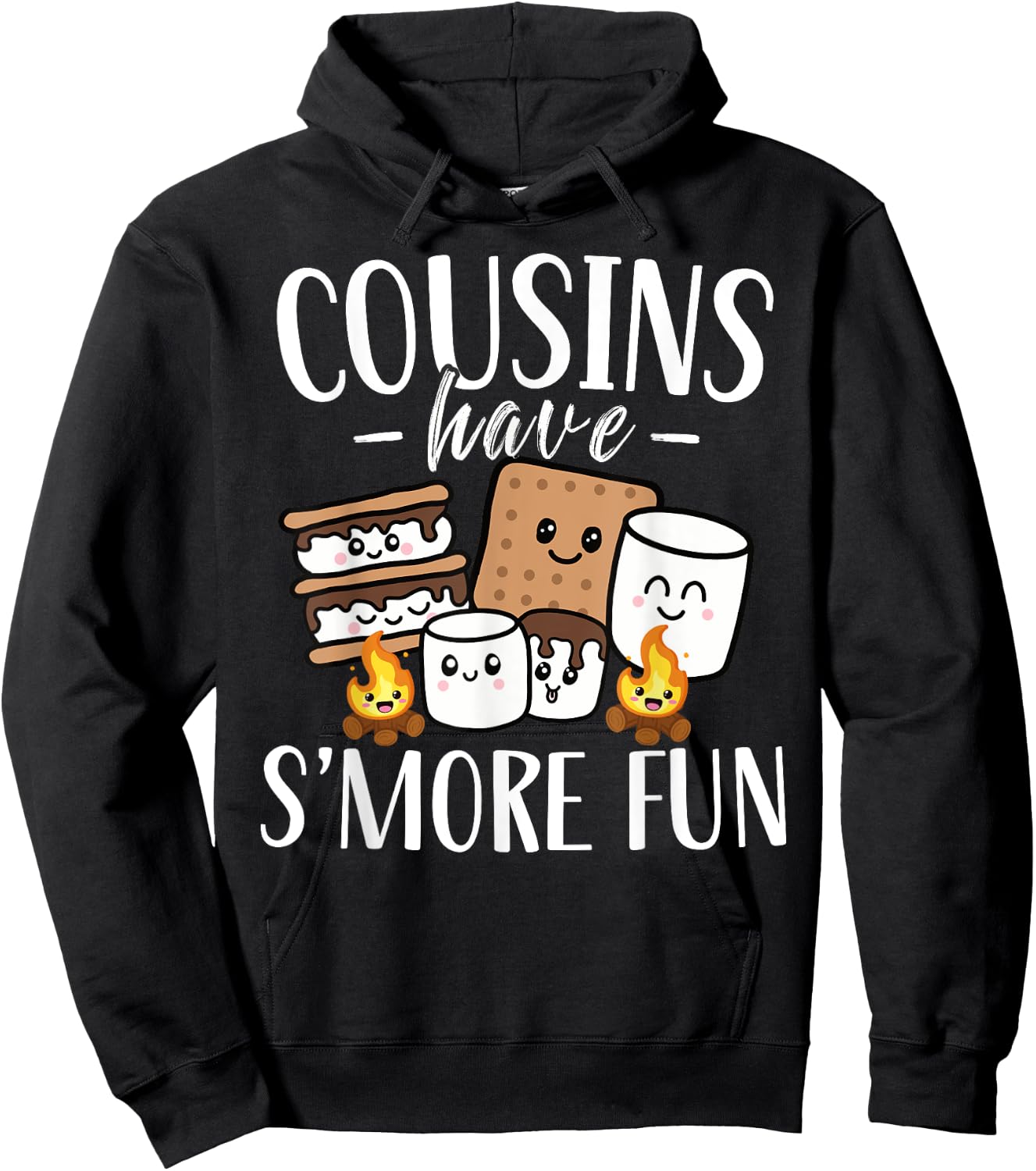 Cousins Have Smore Fun Funny Kawaii Smores Camping kids Hoodie - Hoodie | Black