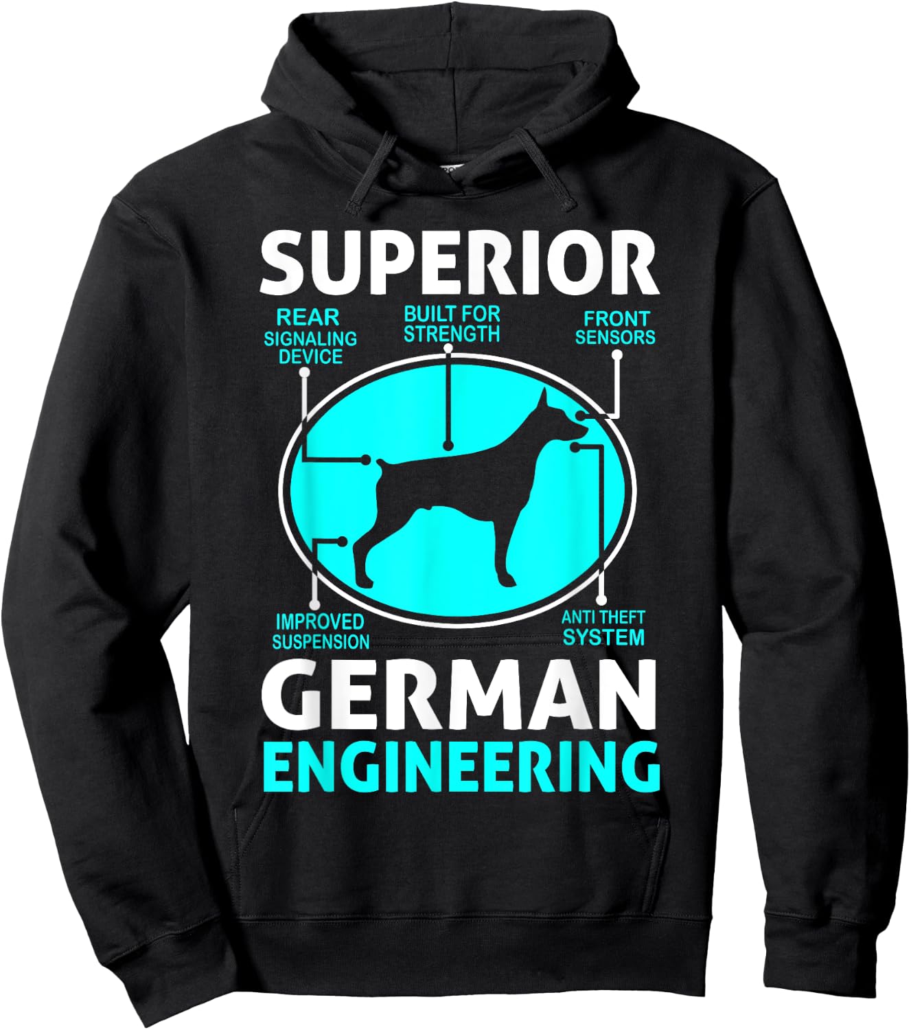 Superior German Engineering - Doberman Pinscher Hoodie - Hoodie | Black