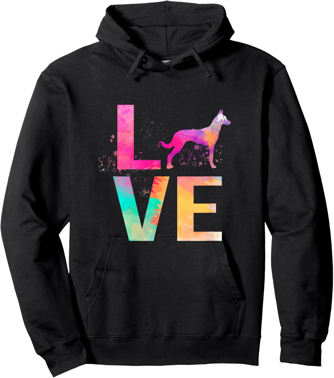 Colorful Belgian Malinois Dog Mom Gifts Belgian Malinois Hoodie - Hoodie | Black