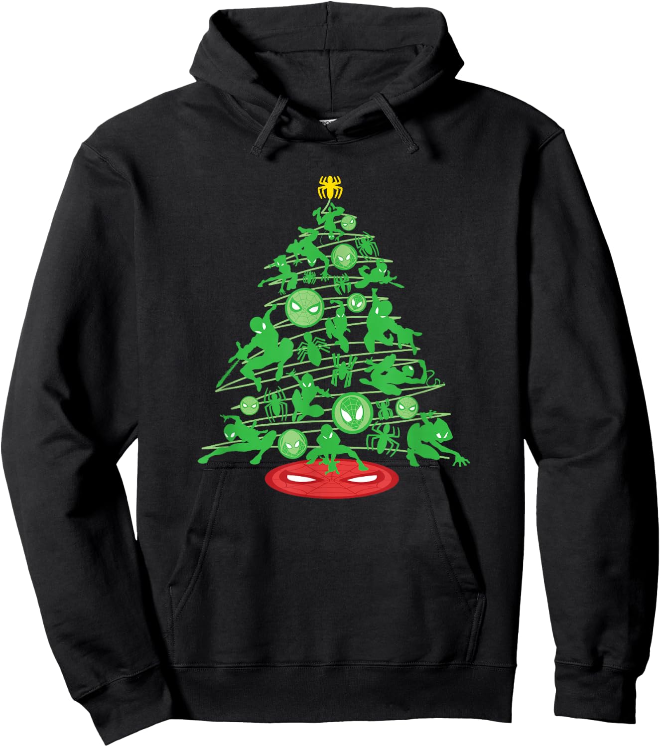 Marvel Spider-Man Christmas Tree Holiday Hoodie - Hoodie | Black