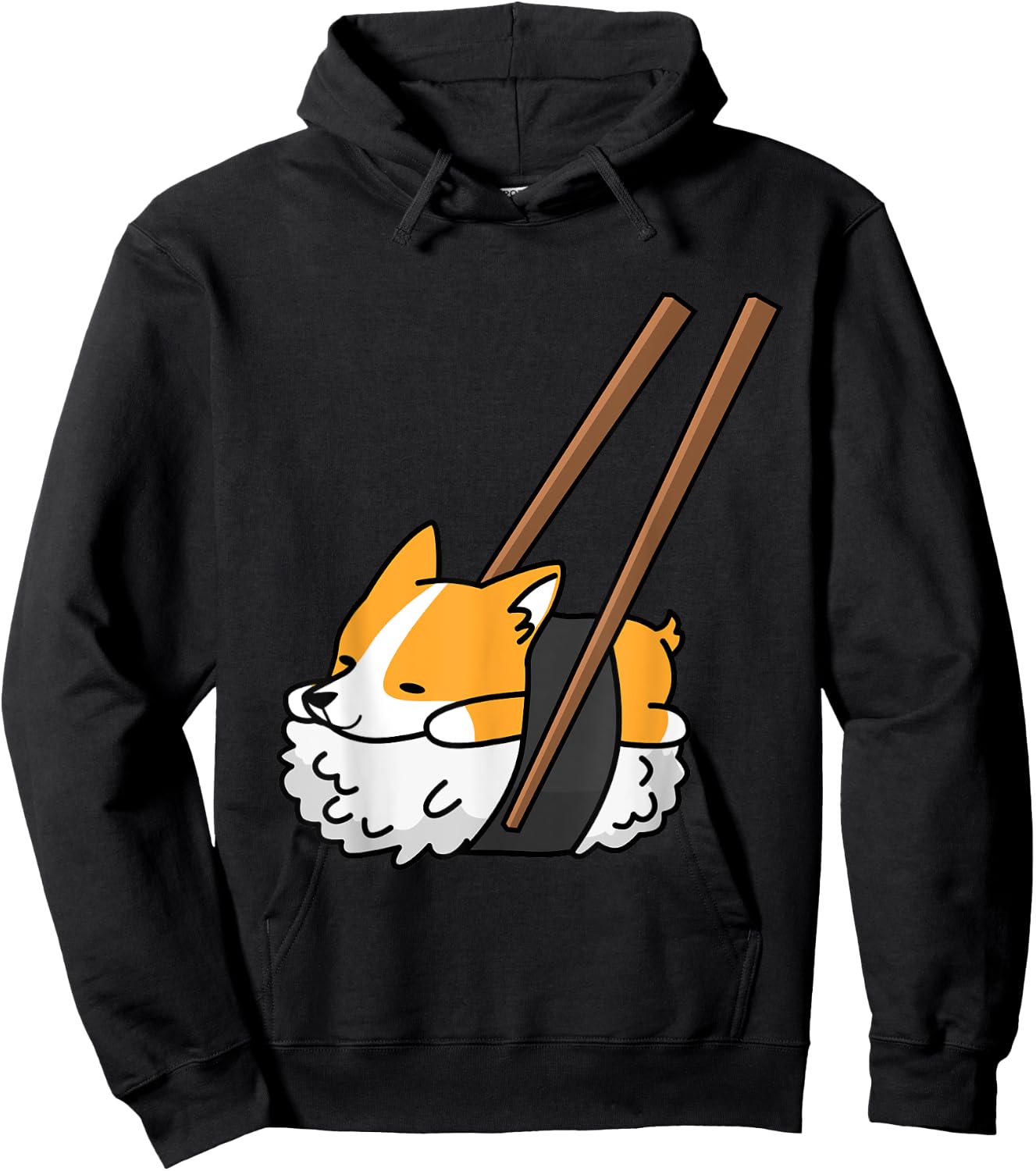 Sushi Corgi Funny Dog Shirt Men Women Girls Kids Hoodie - Hoodie | Black