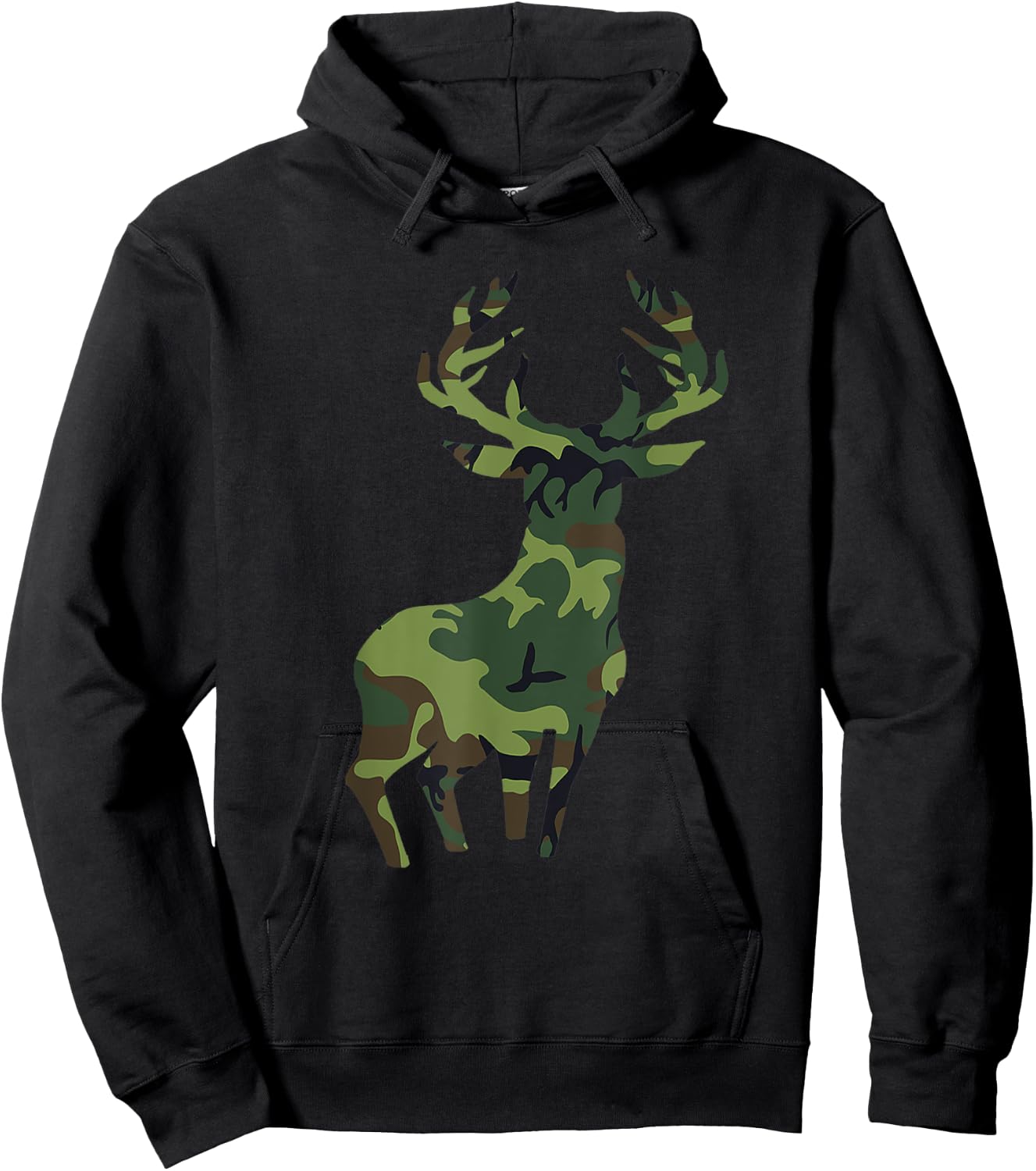 Camouflage Deer Wild Animal Hunter Hunting Season Camo Hunting Hoodie - Hoodie | Black