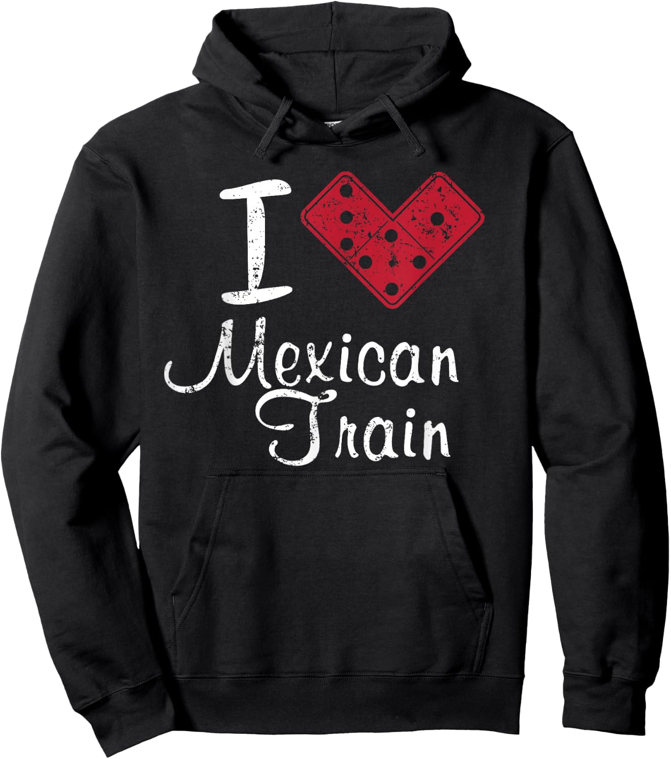 I Heart Mexican Train Shirt Dominoes Game Shirt Hoodie - Hoodie | Black