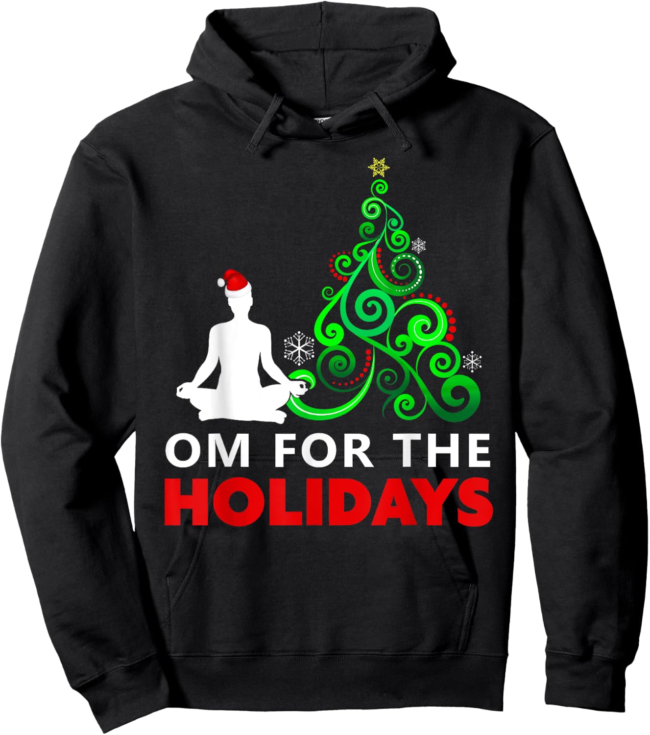 Yoga Christmas Shirt - Om for the Holidays Hoodie - Hoodie | Black