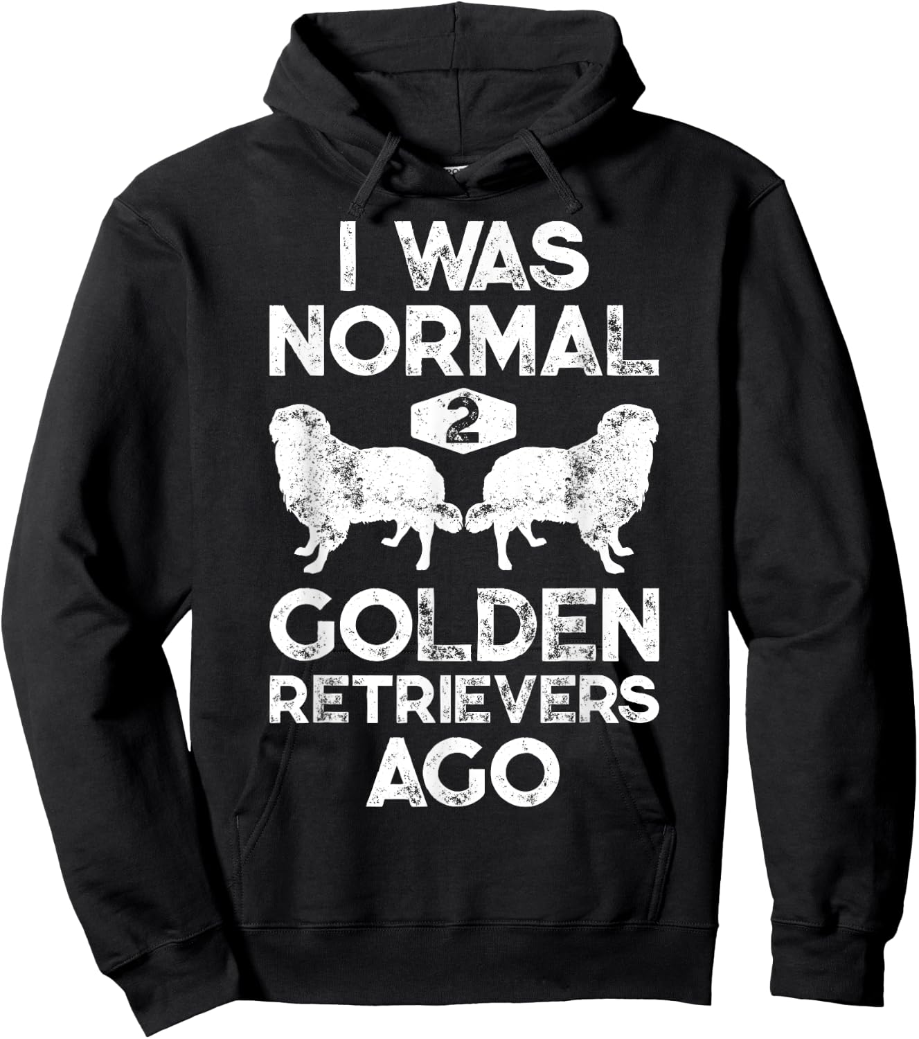 I Was Normal 2 Golden Retrievers Ago Funny Dog Lover Gifts Men Women Girls Kids Hoodie - Hoodie | Black
