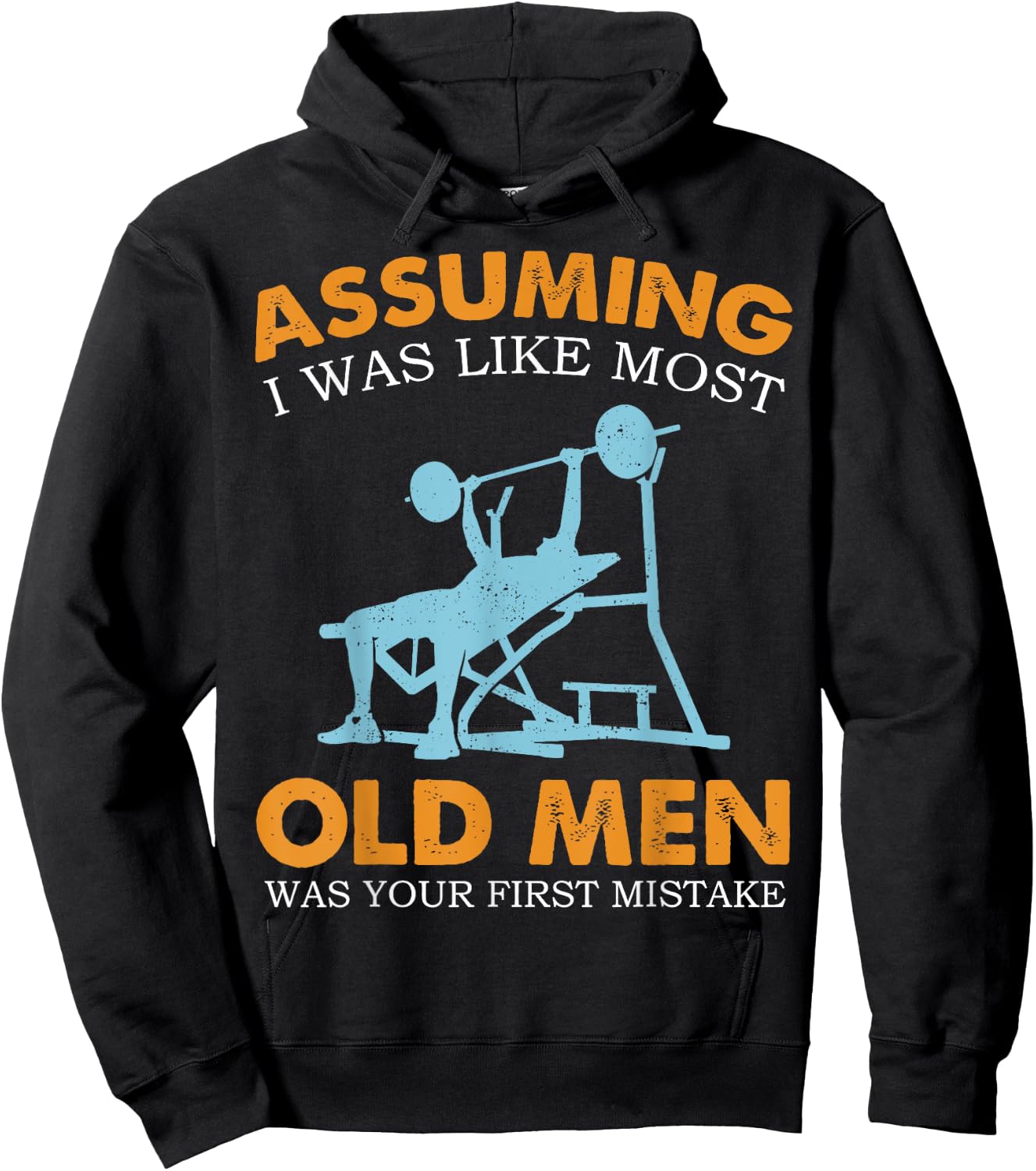 Old Man Weight Lifting For Old Strong People Hoodie - Hoodie | Black