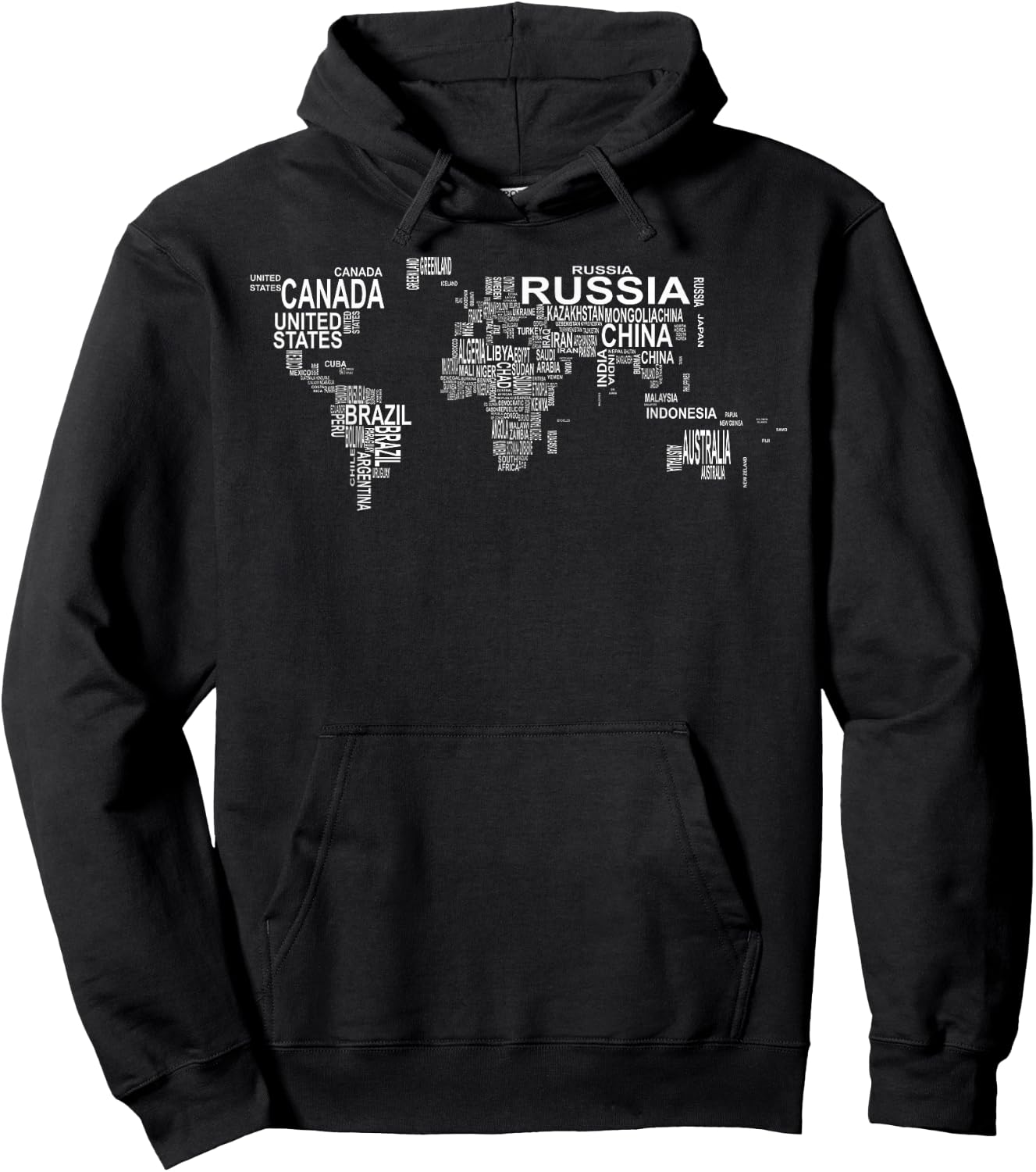 World Map Globe Text Element Shirt Hoodie - Hoodie | Black