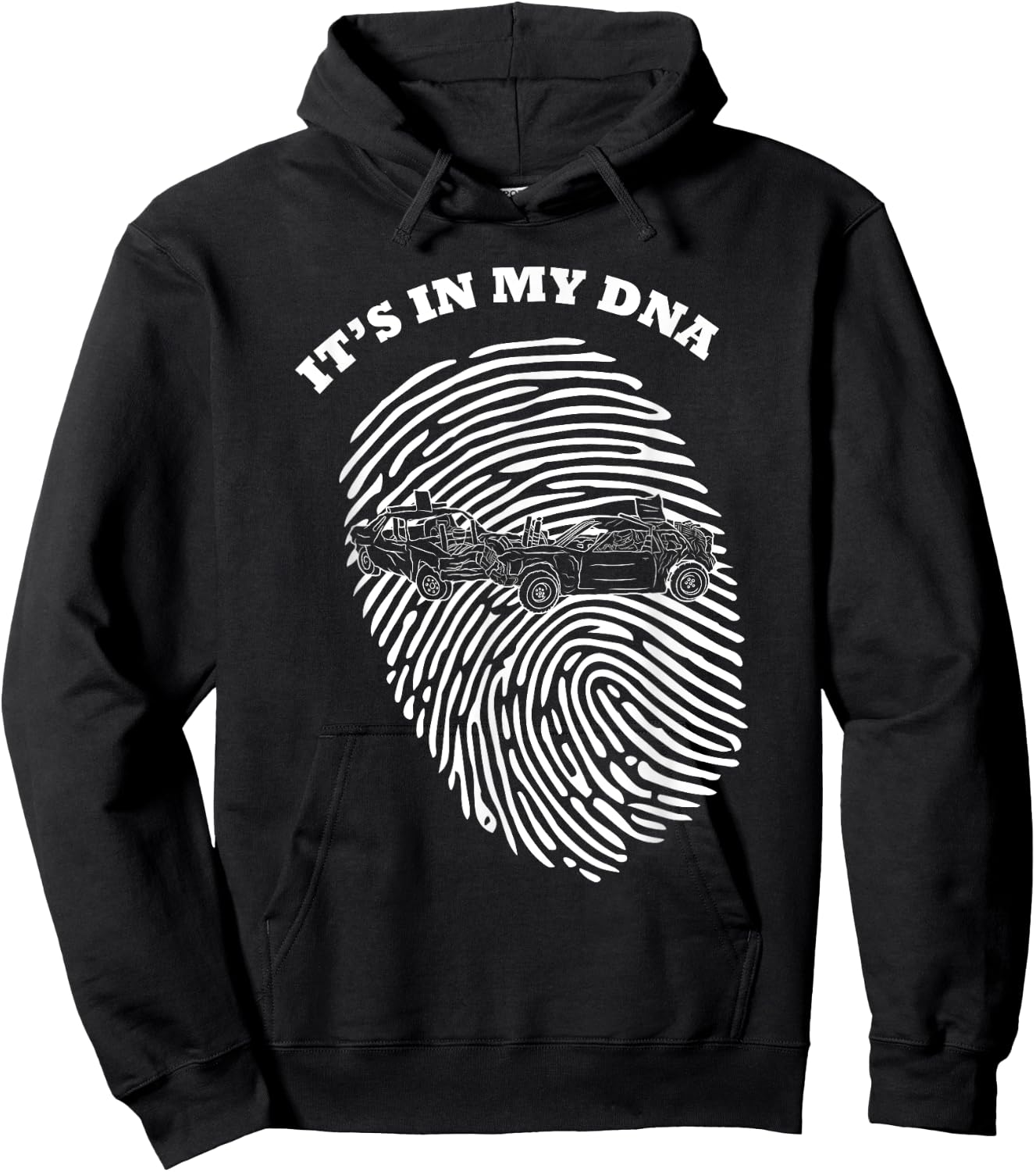 It's In My DNA Demolition Derby Racer Fingerprint Fans Retro Hoodie - Hoodie | Black