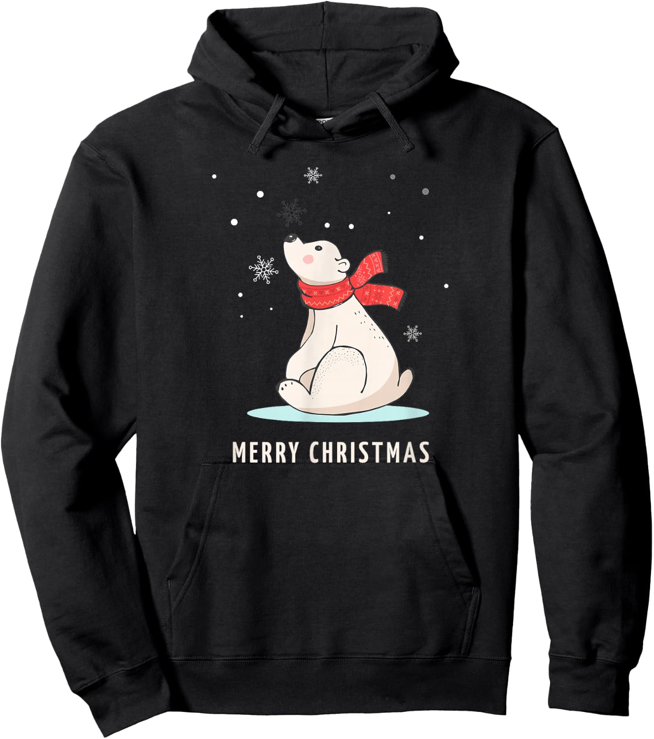 Cute Funny & Unique Christmas Polar Bear & Snow Gift Hoodie - Hoodie | Black