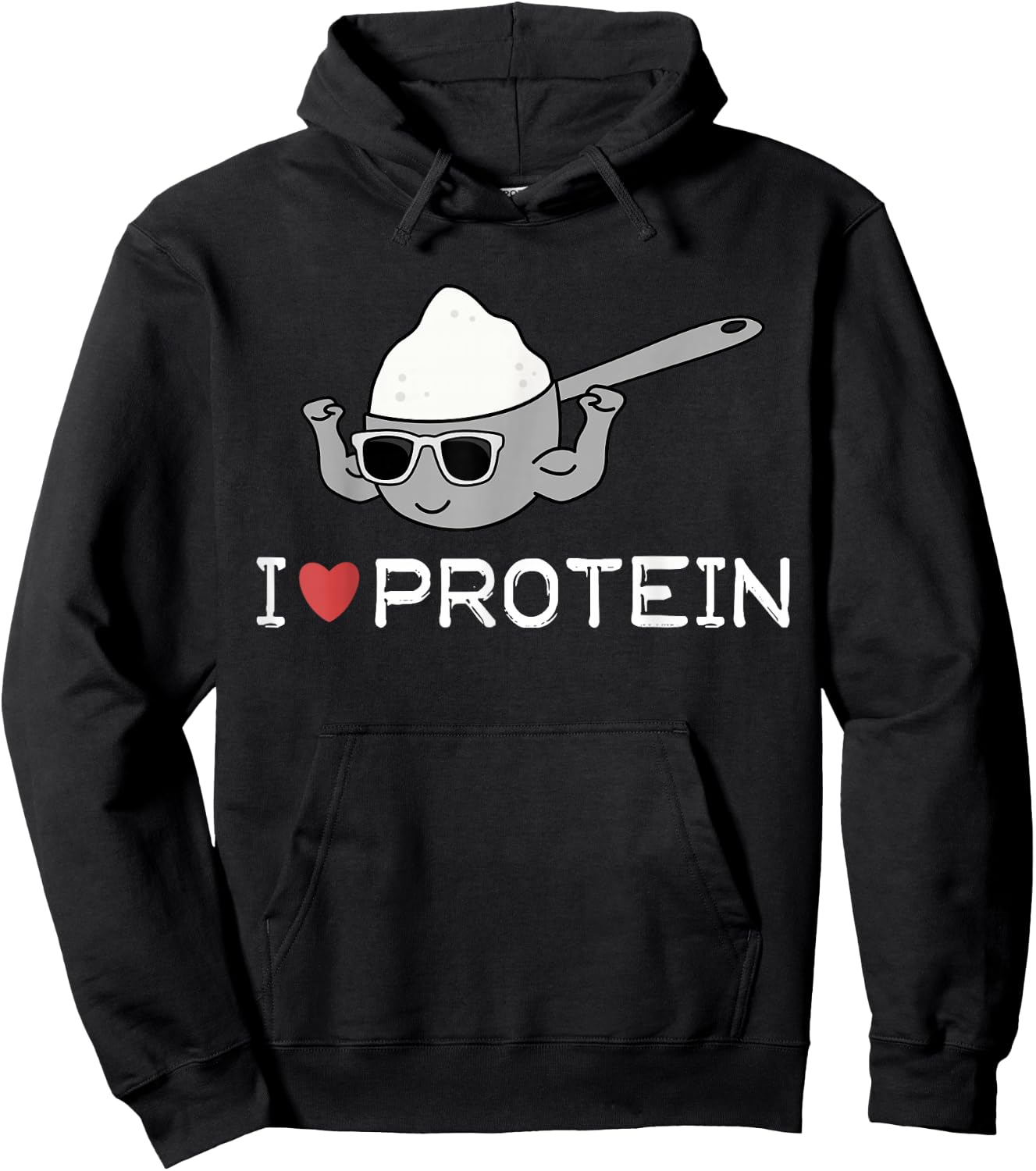 I Love Protein Workout Gift Gym Top Hoodie - Hoodie | Black