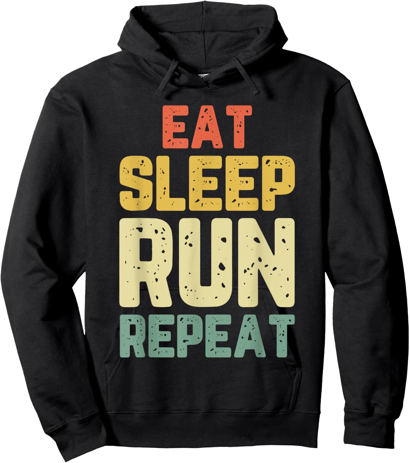 Eat Sleep Run Running Runner Funny Cool Gift Vintage Hoodie - Hoodie | Black