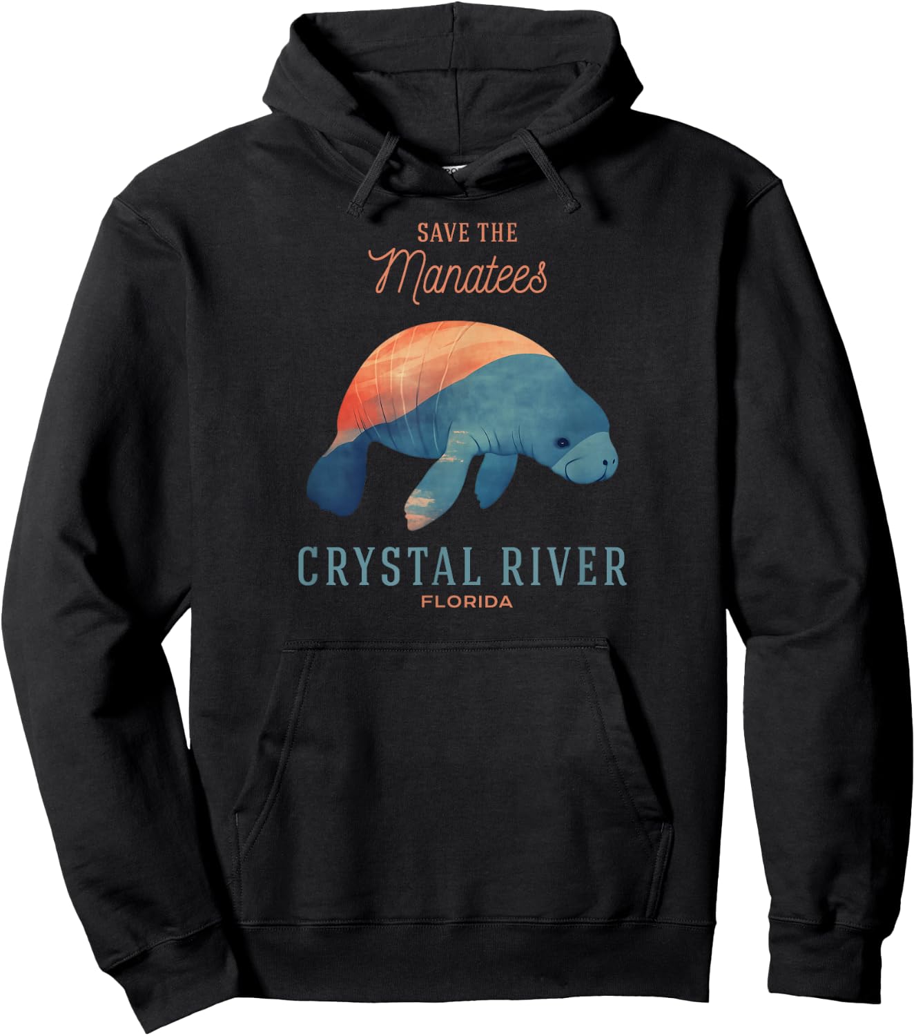 Crystal River Florida FL Vacation Save the Manatees Souvenir Hoodie - Hoodie | Black