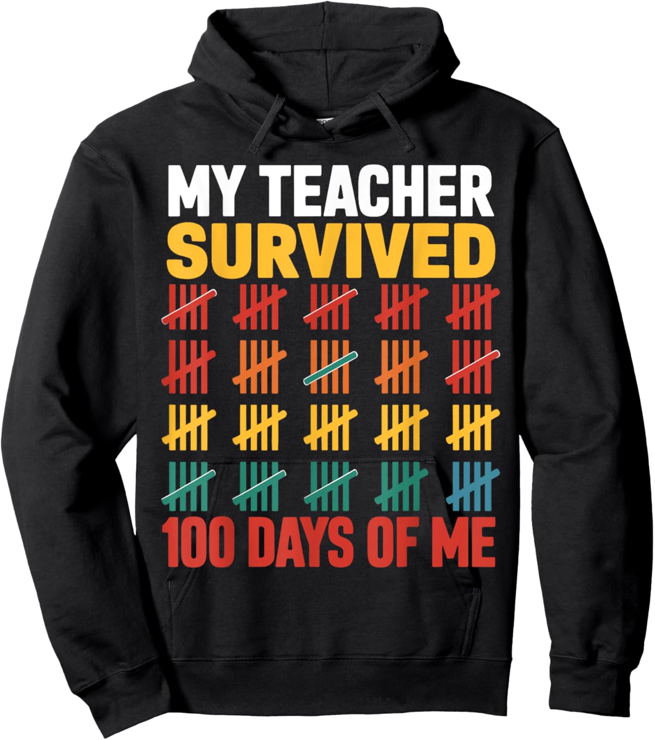 My Teacher Survived 100 Days Of Me 100 Days of School Kids Hoodie - Hoodie | Black